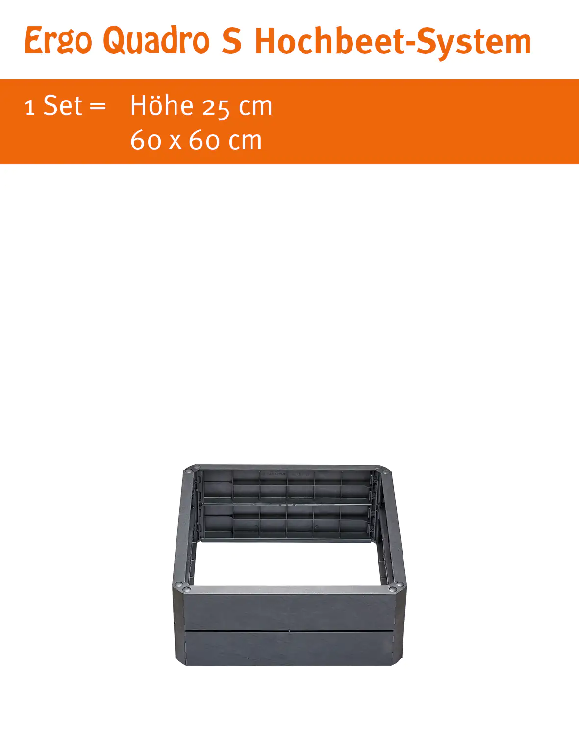 Garantia Hochbeet Ergo Quadro S 60 x 60 x 25 cm (L x B x H)