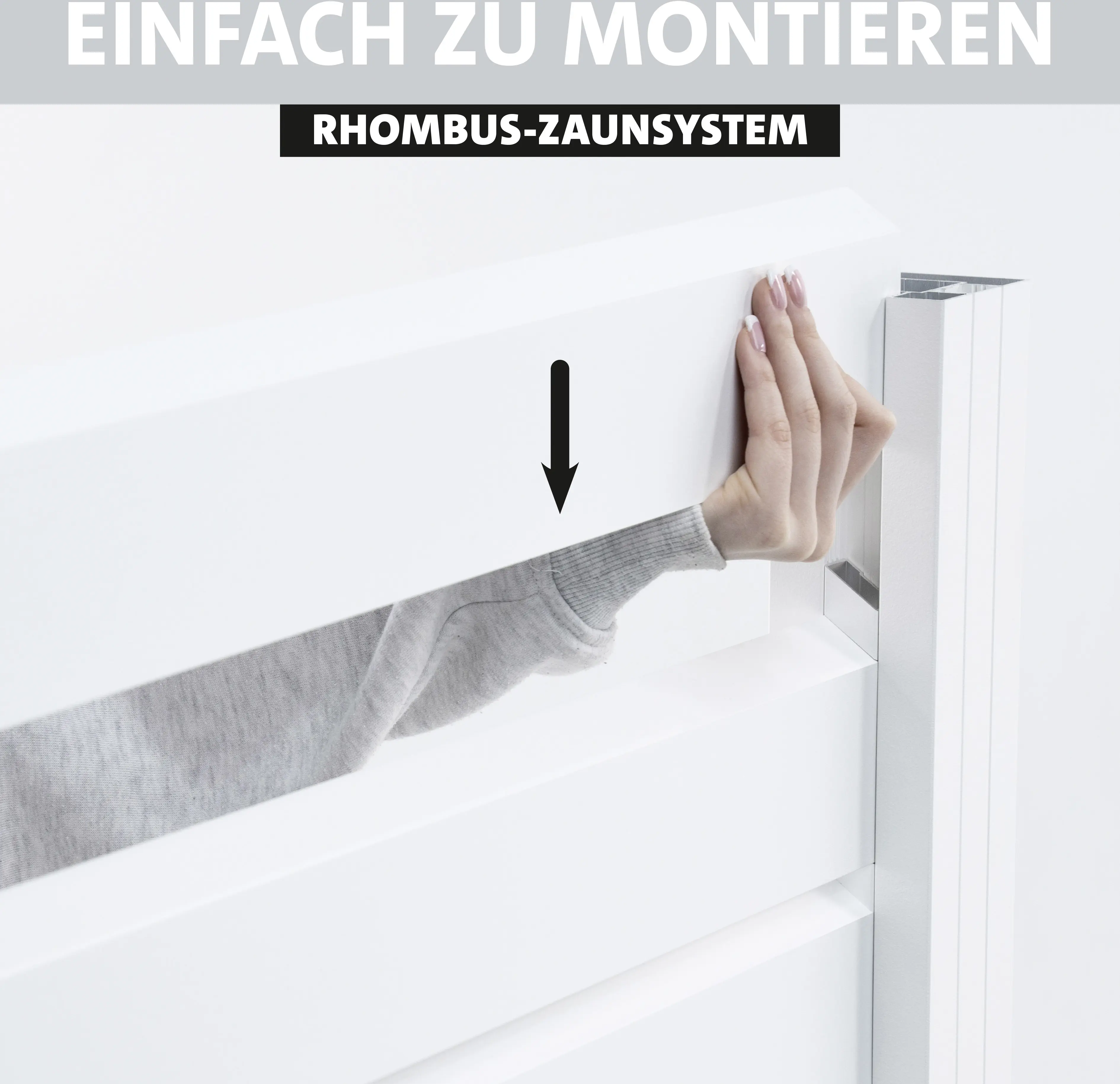 Ambiente Alu-Zaun Grundset Rhombus MINI 187 x 124,2 cm weiß 