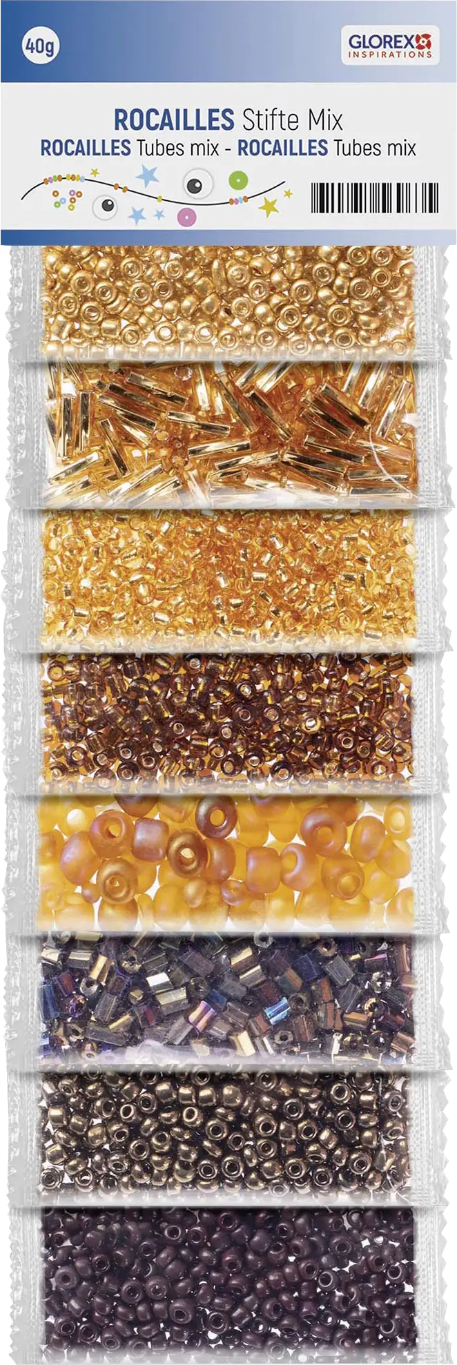 Glorex Rocailles/Stifte brauntöne mix