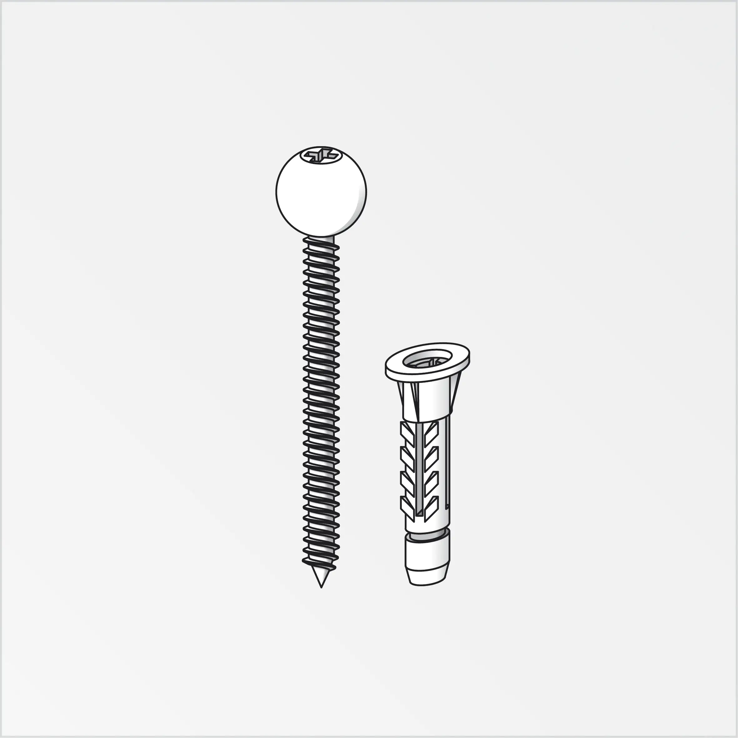 alfer Dübel-System 4 x 35 mm Stahl verzinkt silber - 5 Stk.