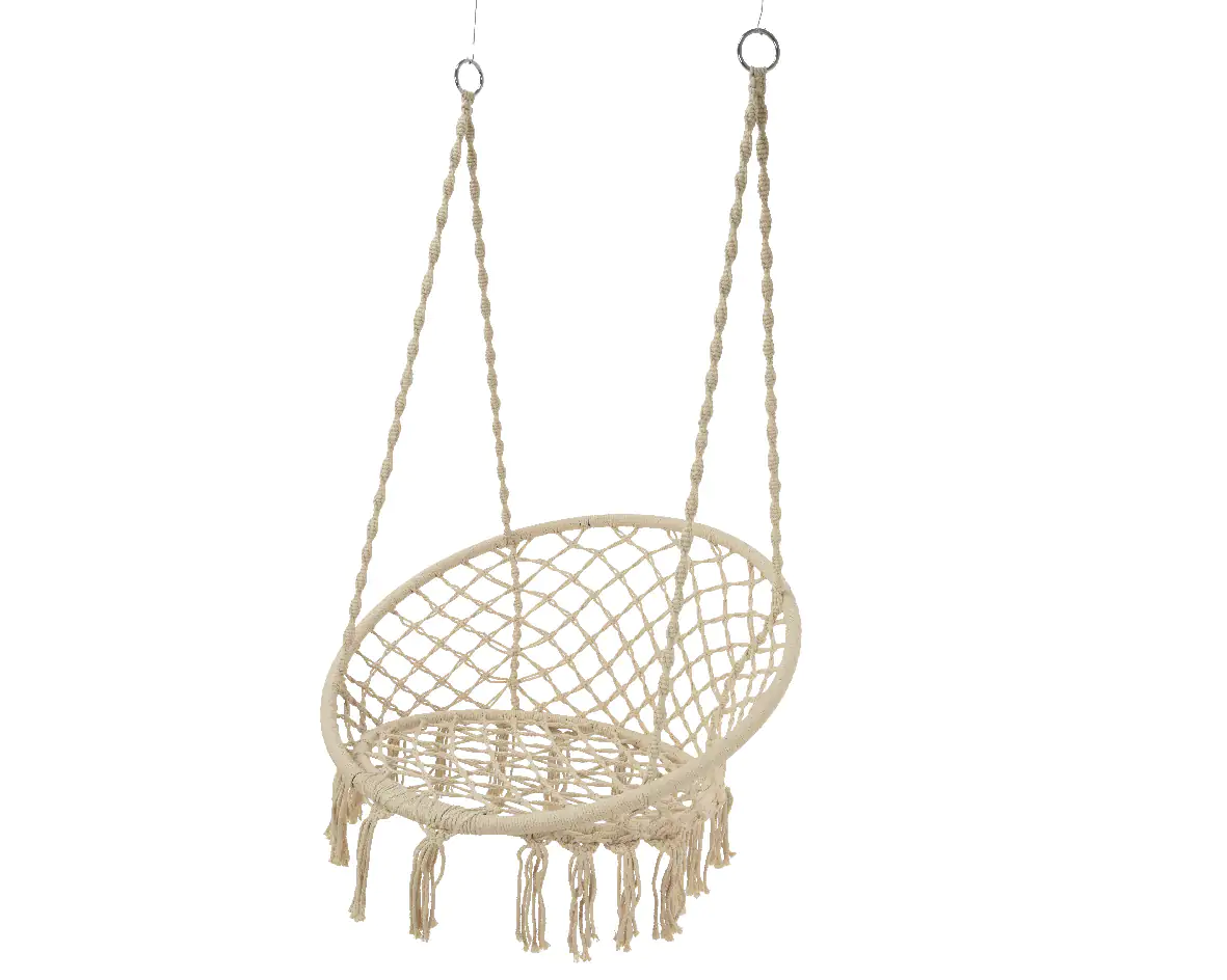 8719152078660 Hängesessel Boho creme mit Fransen