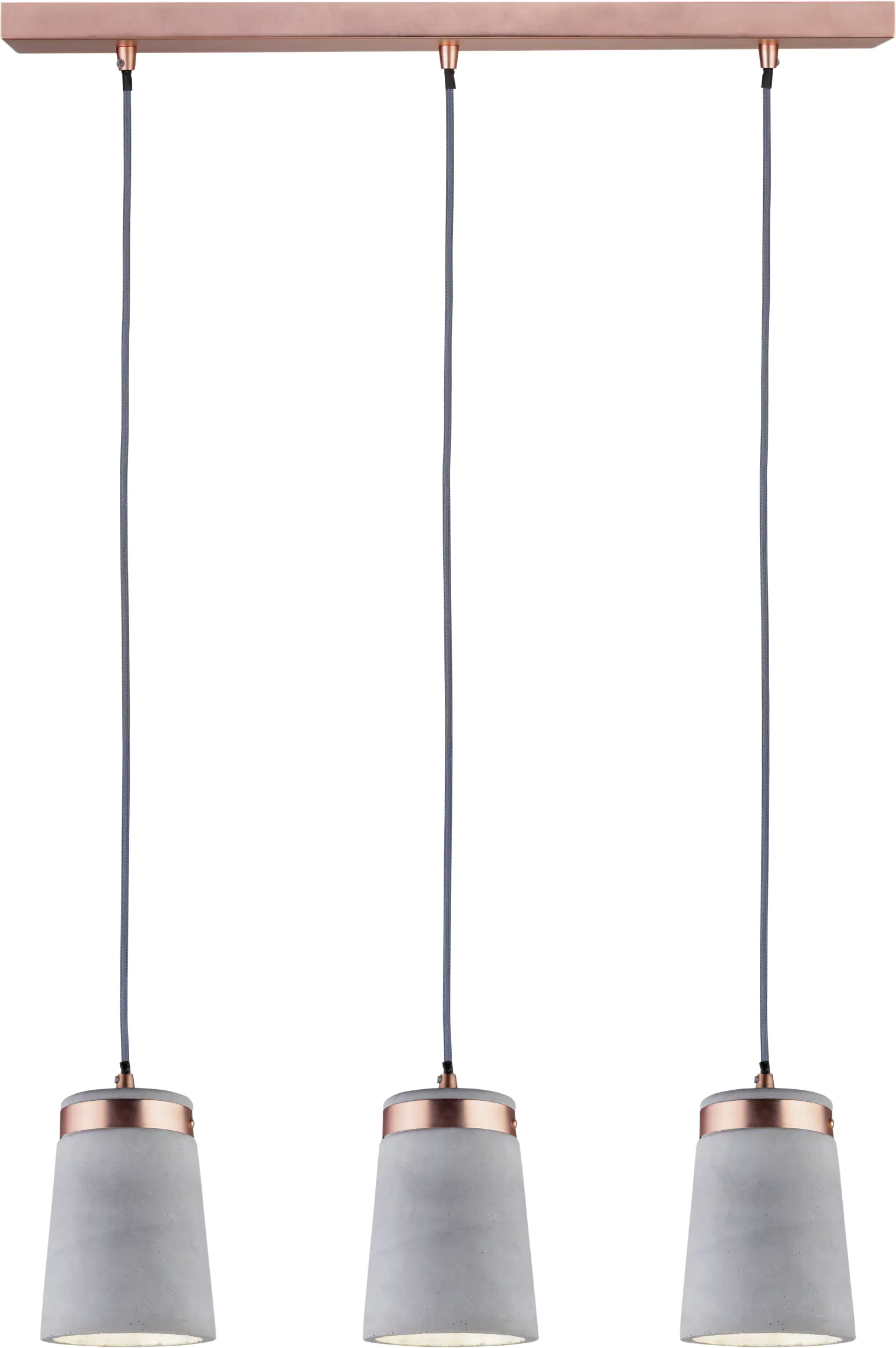 Paulmann Pendelleuchte Neordic Stig 3-flammig, grau/kuper matt