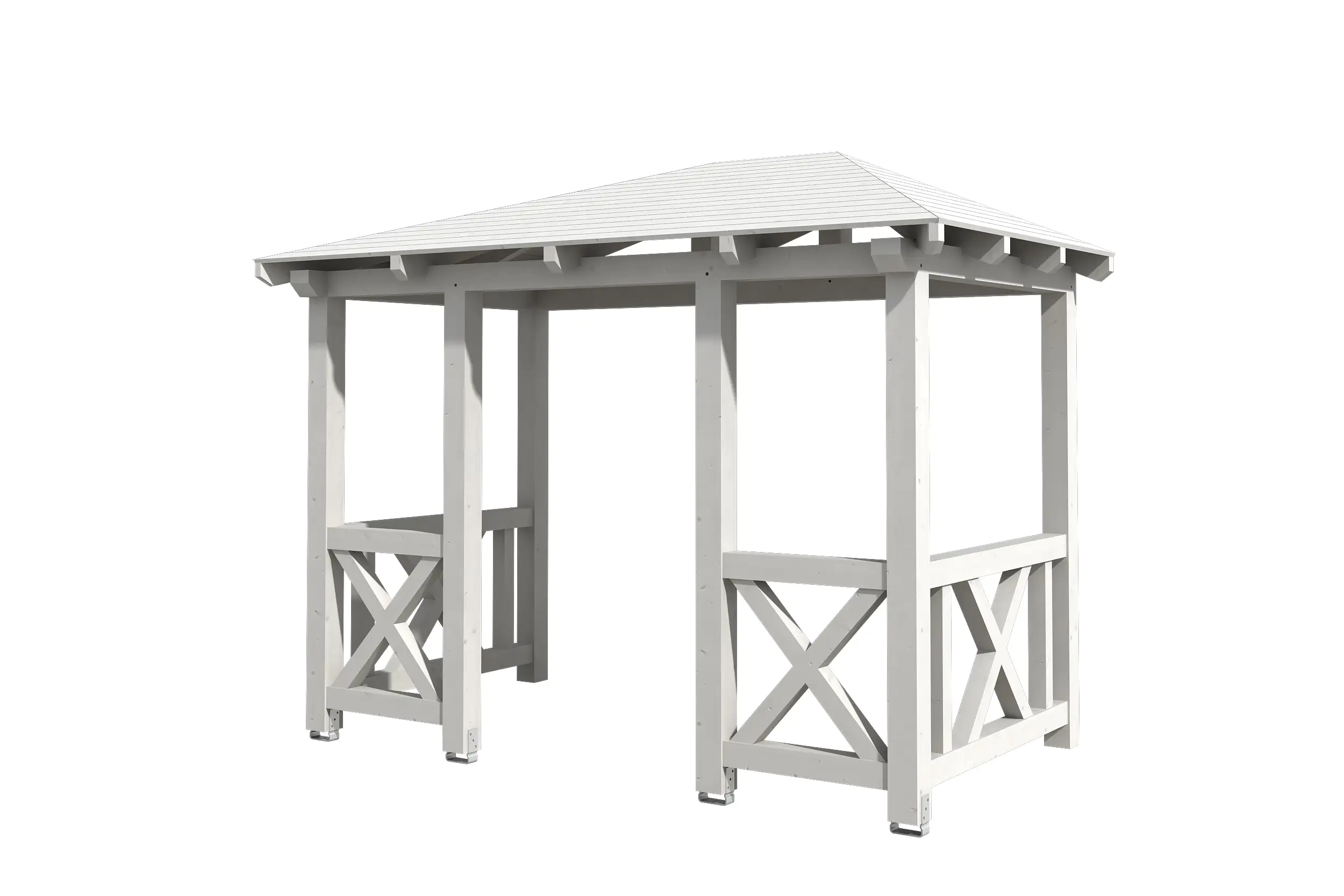 SKAN HOLZ Vordach Wismar Typ 7 351 x 187 cm, lasiert in Weiß