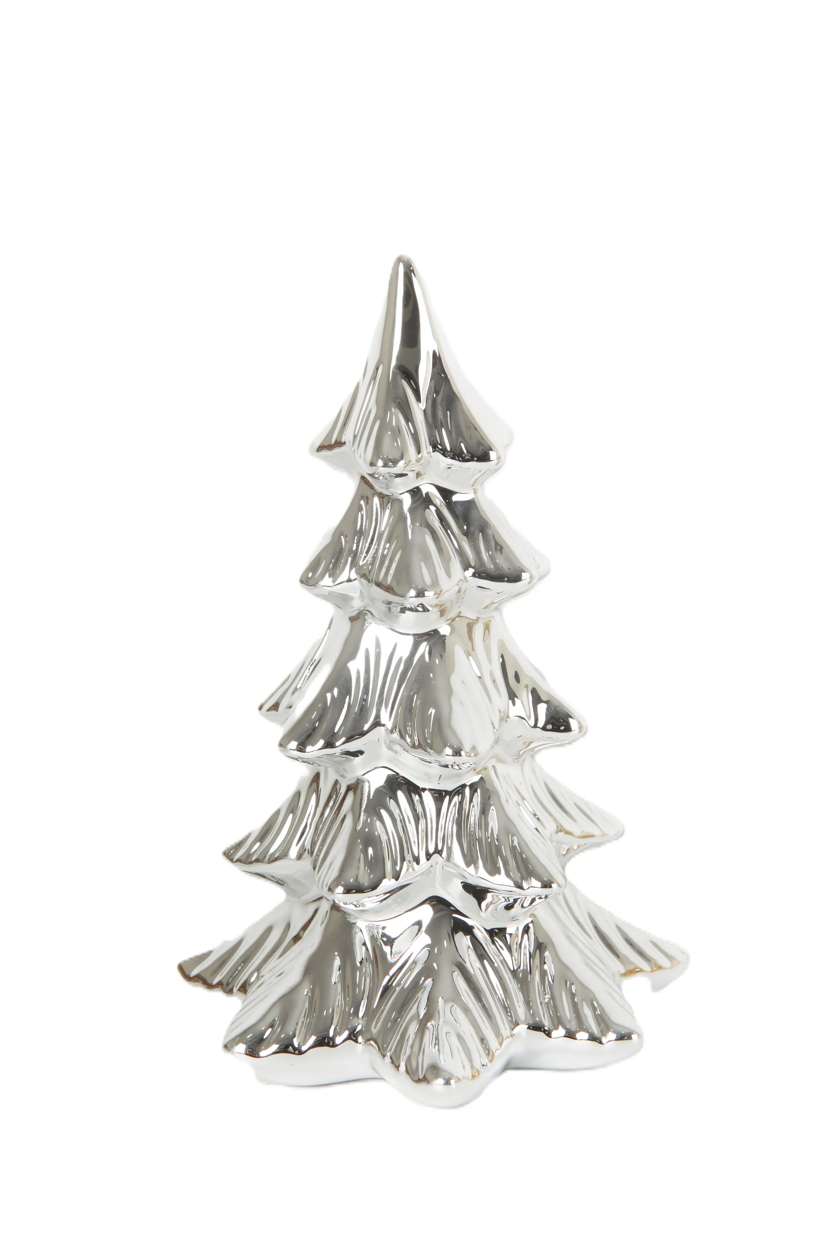 TrendLine Deko Tannenbaum Keramik Ø 13,5 x 21 cm silber