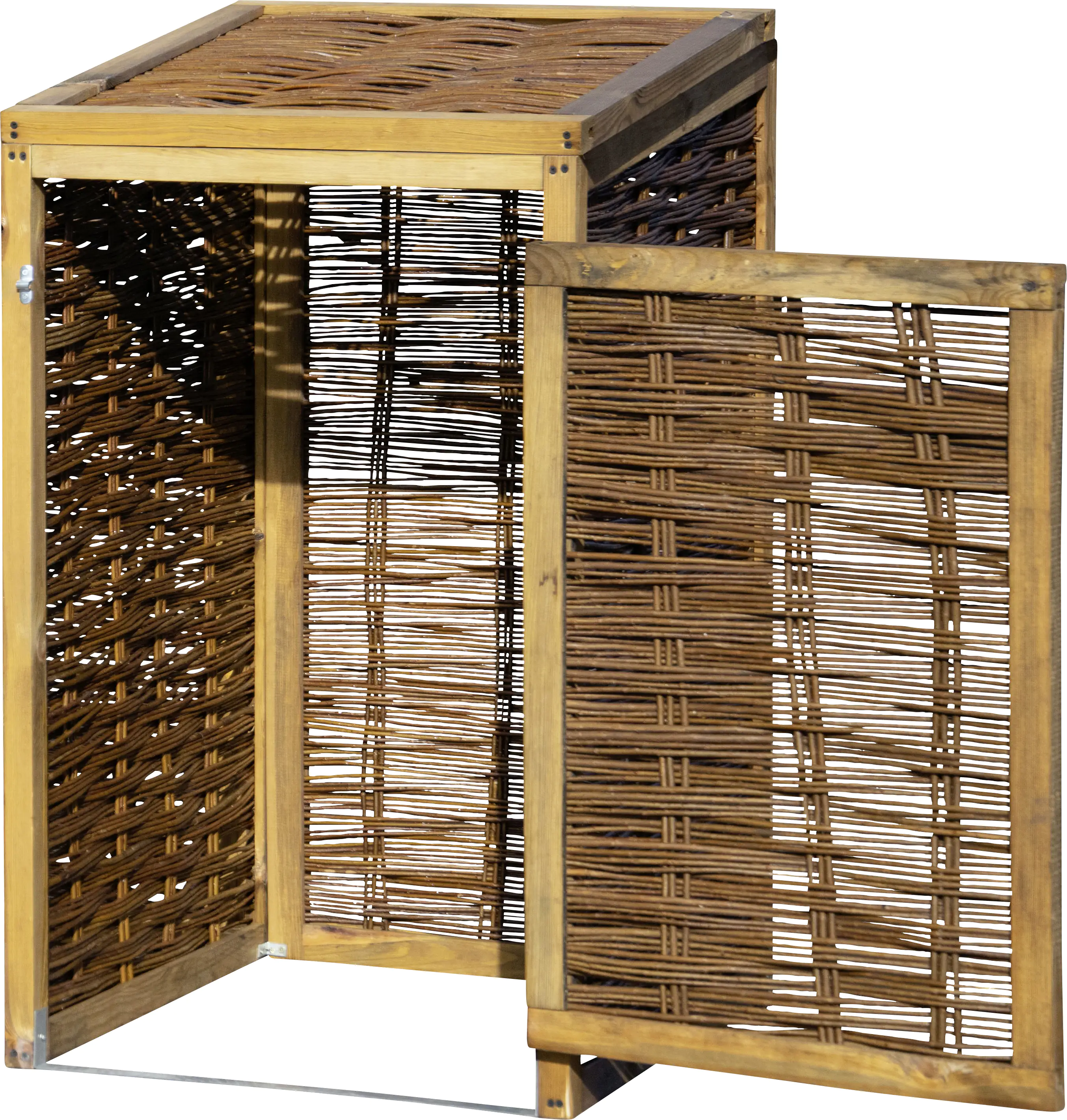 Dobar Mülltonnenbox Weide ungeschält 60 x 80 x 115cm