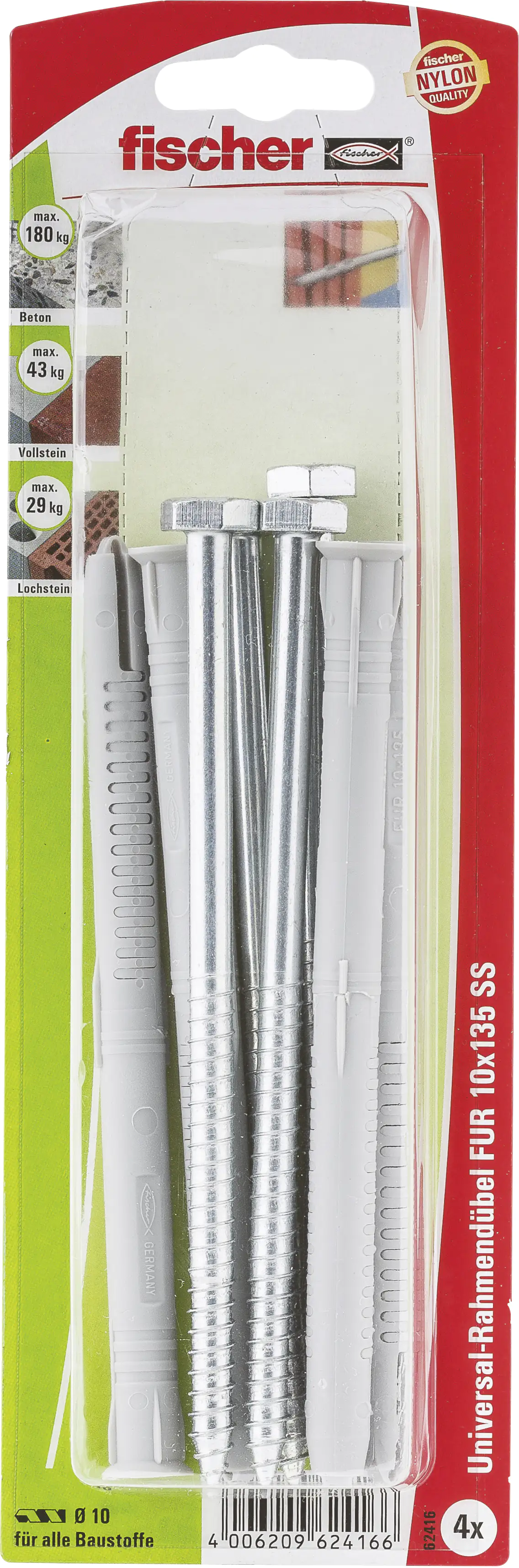 Fischer Langschaftdübel FUR 10.0 x 135 mm - 4 Stück