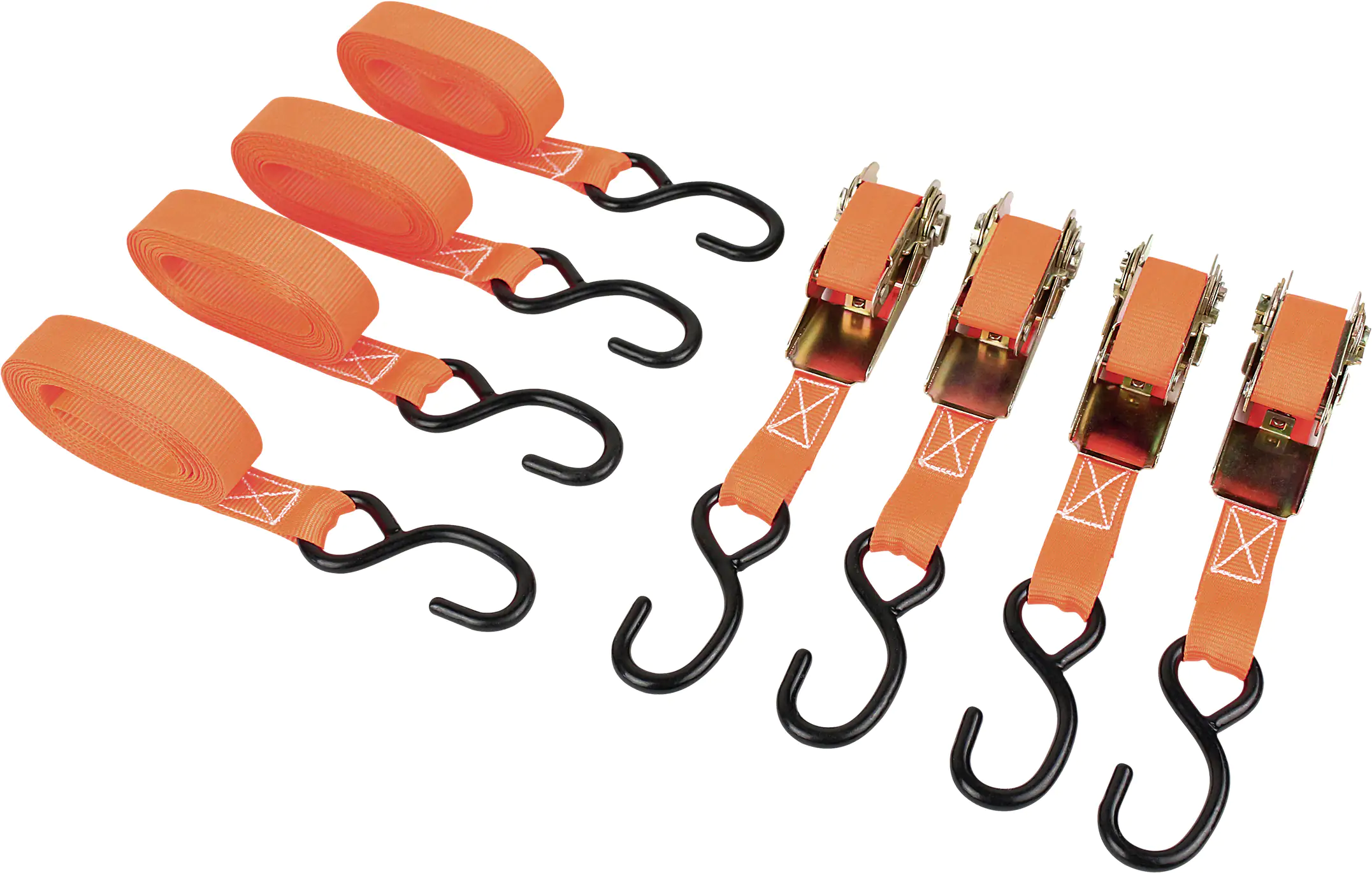 LAS Spanngurt-Set mit Ratschen und S-Haken 4-teilig