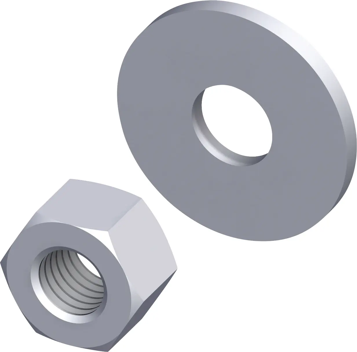 alfer Set: Sechskantmuttern mit Unterlegscheiben M8, Stahl verzinkt