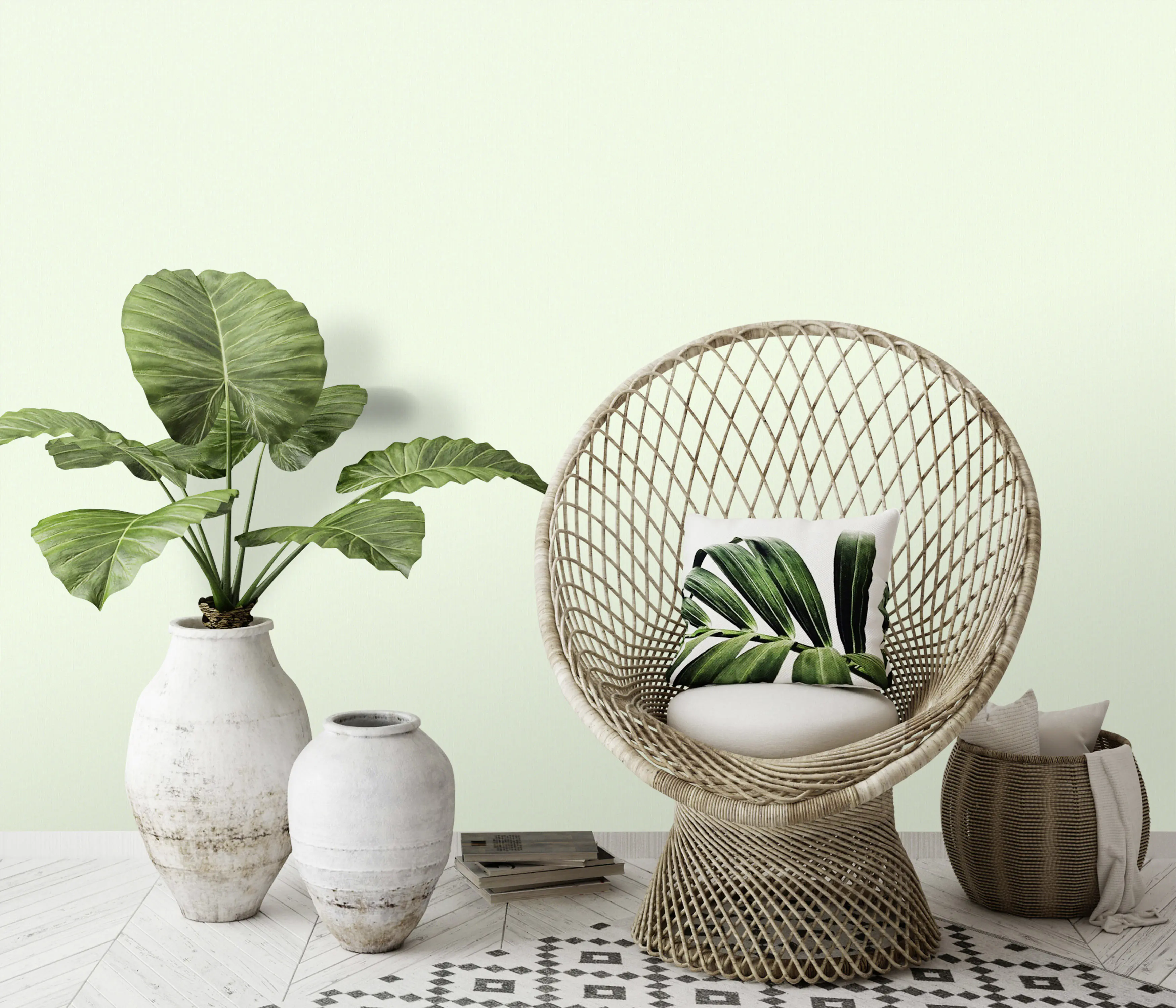 Erismann Vliestapete 10171-35 ELLE Decoration 2 uni hellgrün 10,05 x 0,53 m