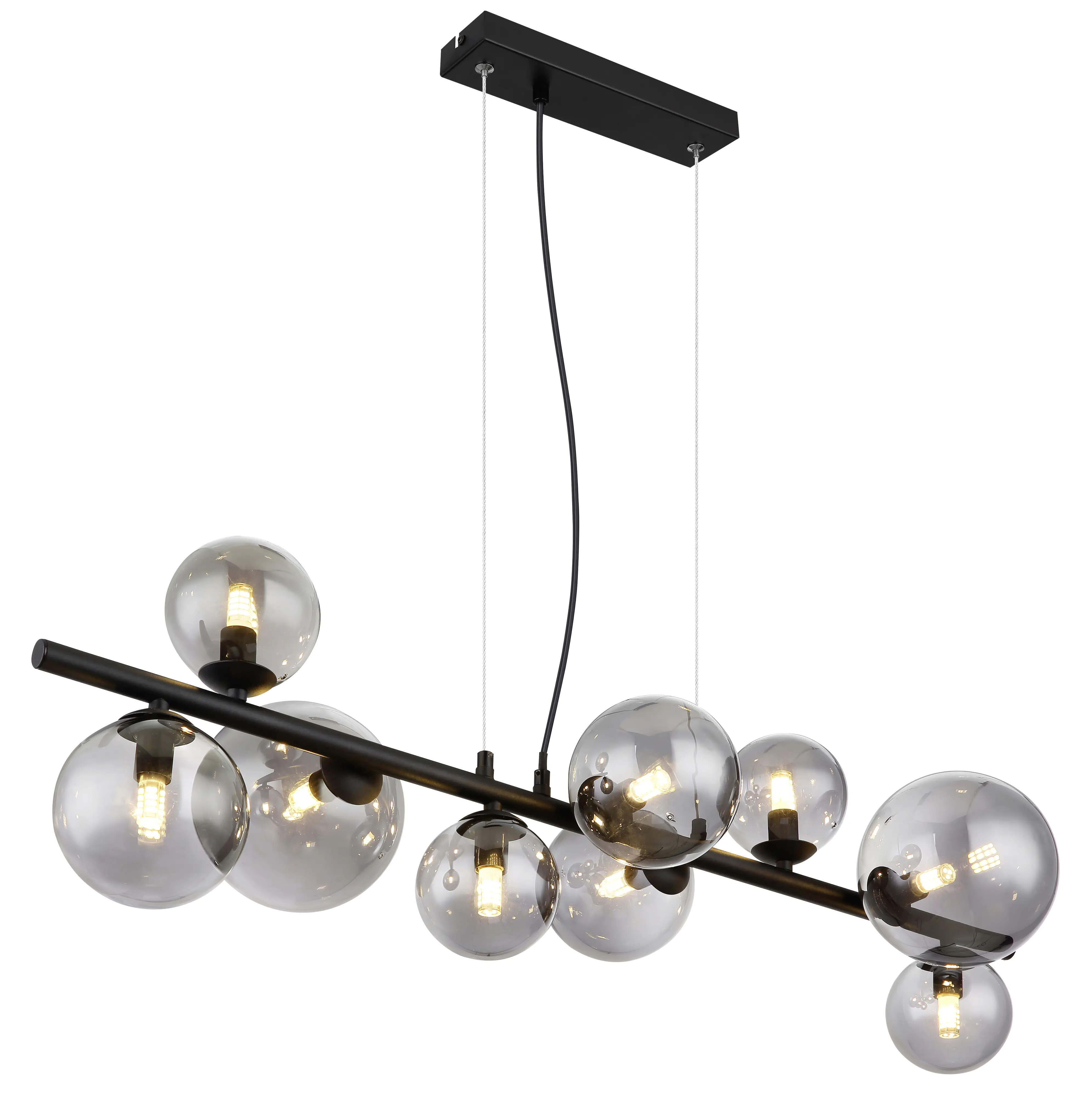 Globo 9er Hängeleuchte Riha schwarz 86 x 36 cm 9 x G9 LED, 3 W Globo 9er Hängeleuchte Riha schwarz 86 x 36 cm 9 x G9 LED, 3 W