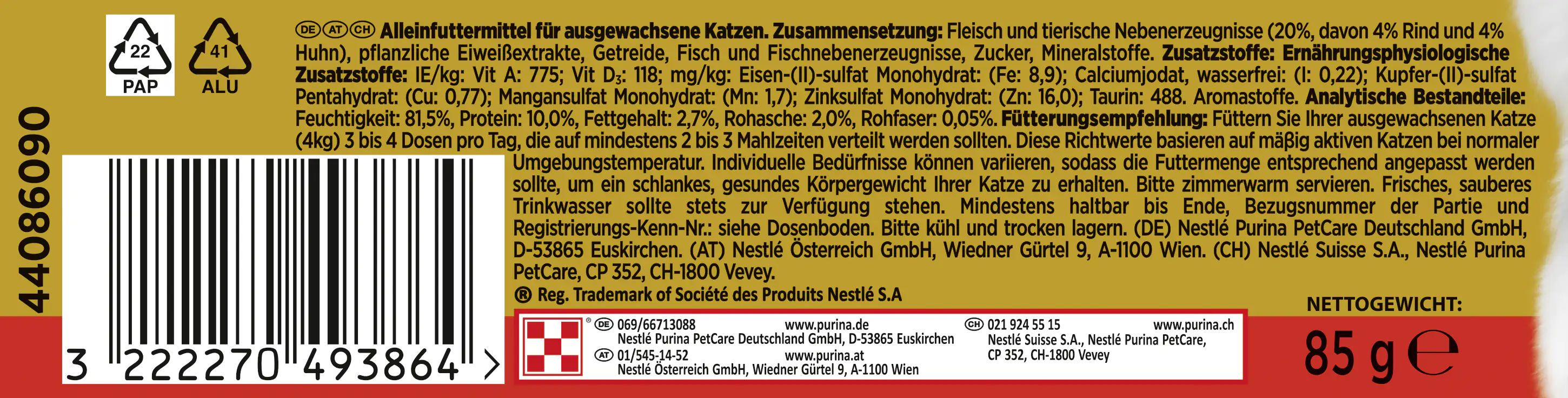 Gourmet Gold Feine Komposition mit Rind & Huhn 85 g Gourmet Gold Feine Komposition mit Rind & Huhn 85 g