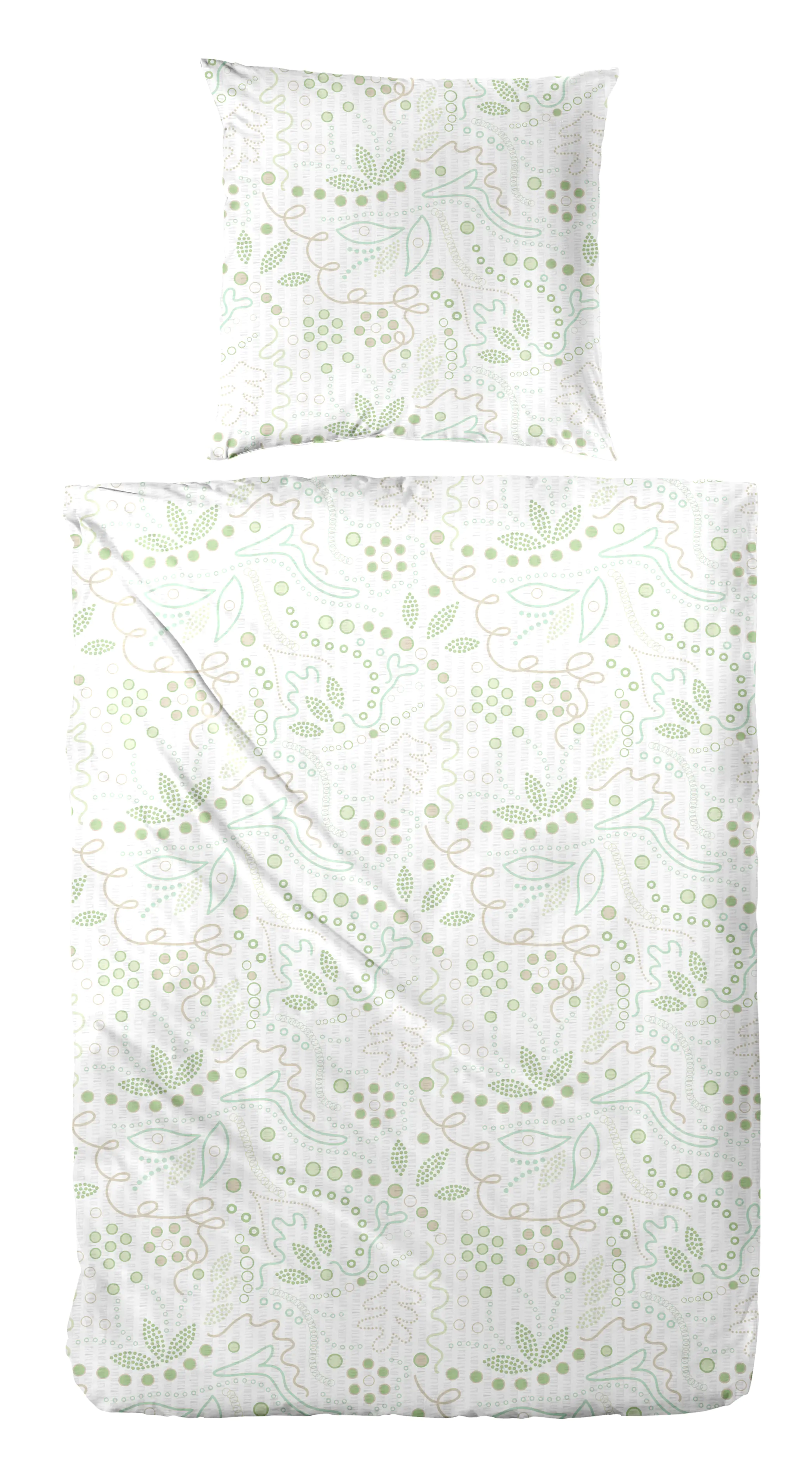 Westminster Bettwäsche Mikrofaser Blumenranken grün 135 x 200 cm 