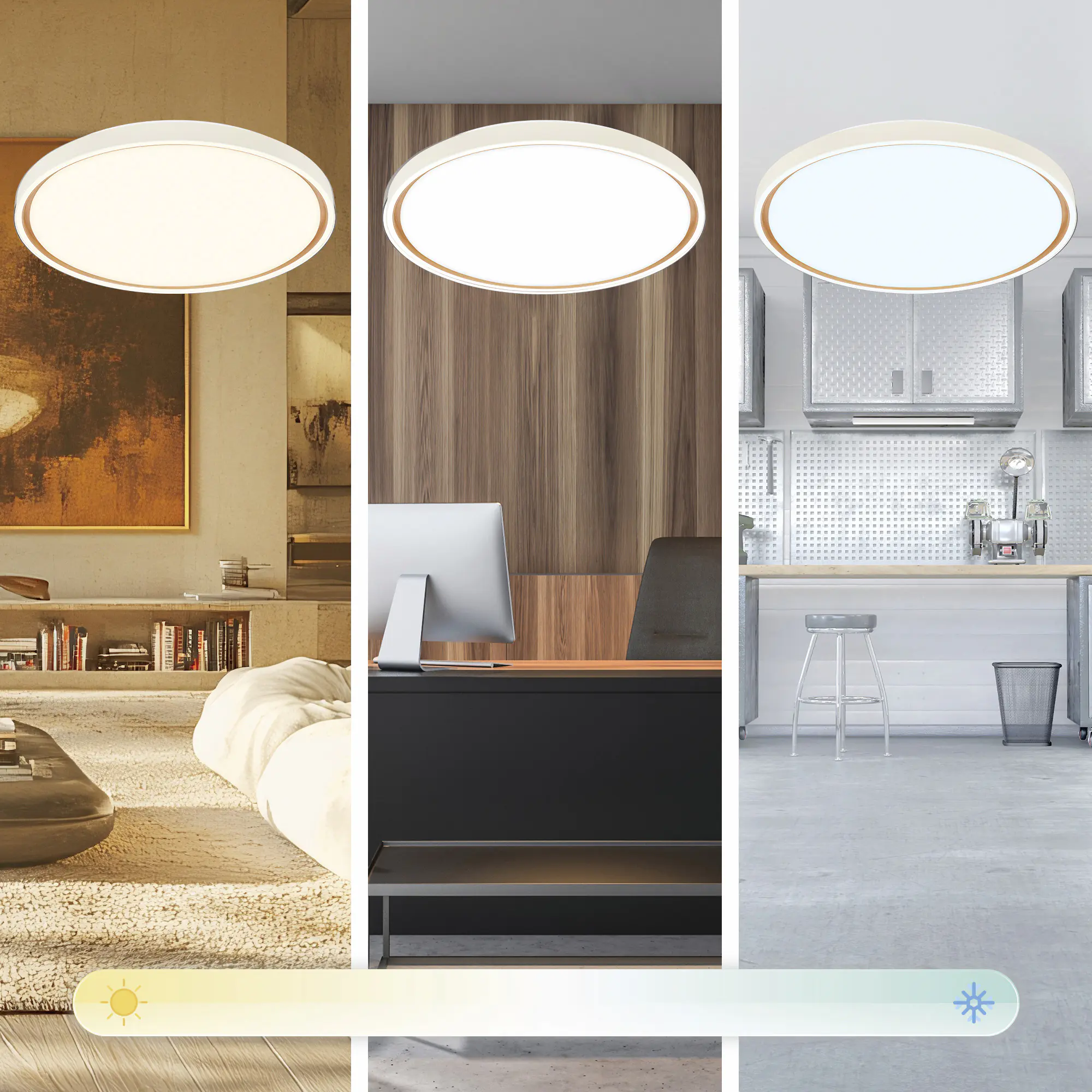 Briloner LED-Deckenleuchte Ina Ø49,5 cm 48W grau CCT dimmbar