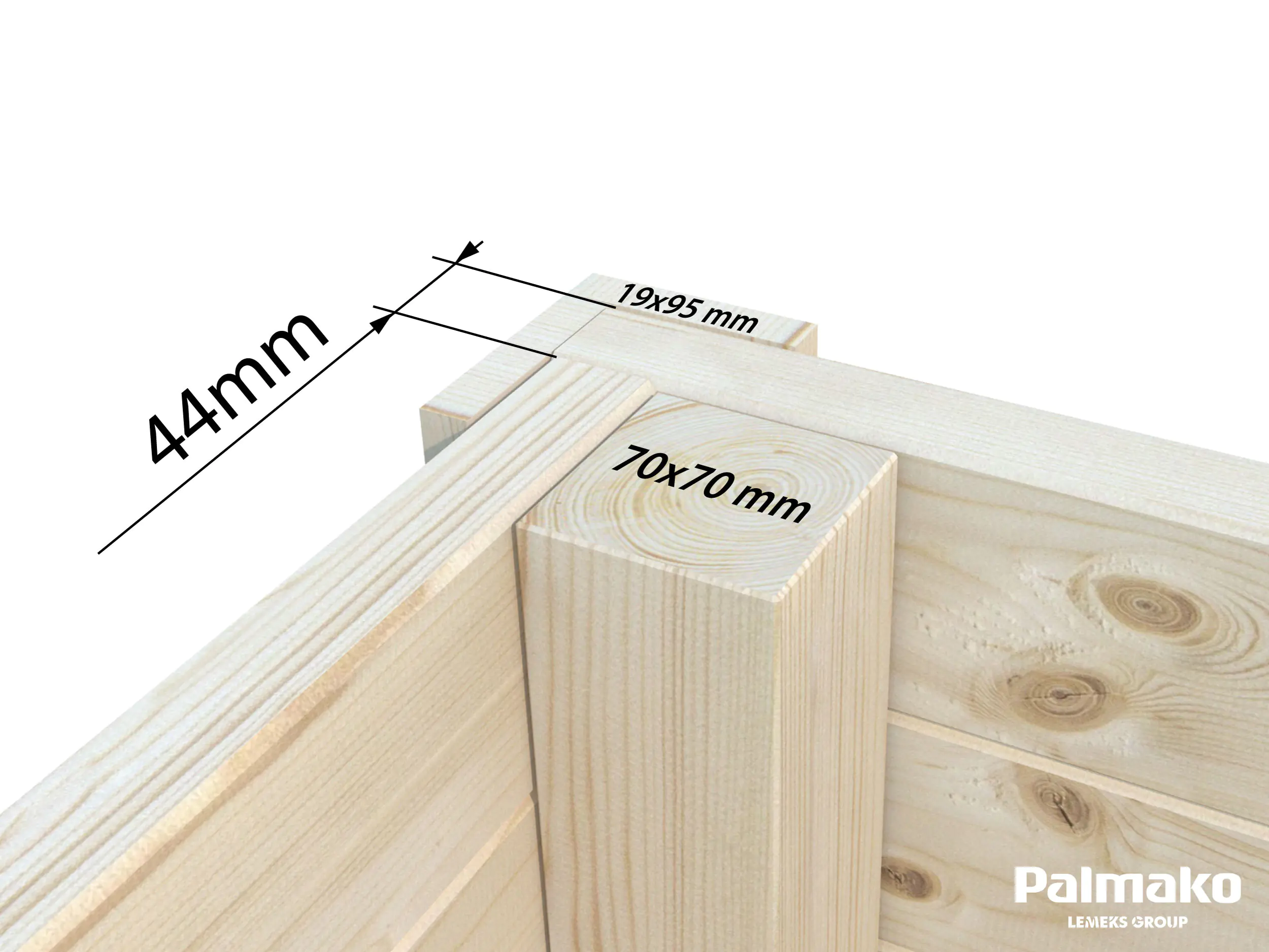 Palmako Gartenhaus Andrea 898 x 300 cm Slide Plus mit Schiebetüren naturbelassen