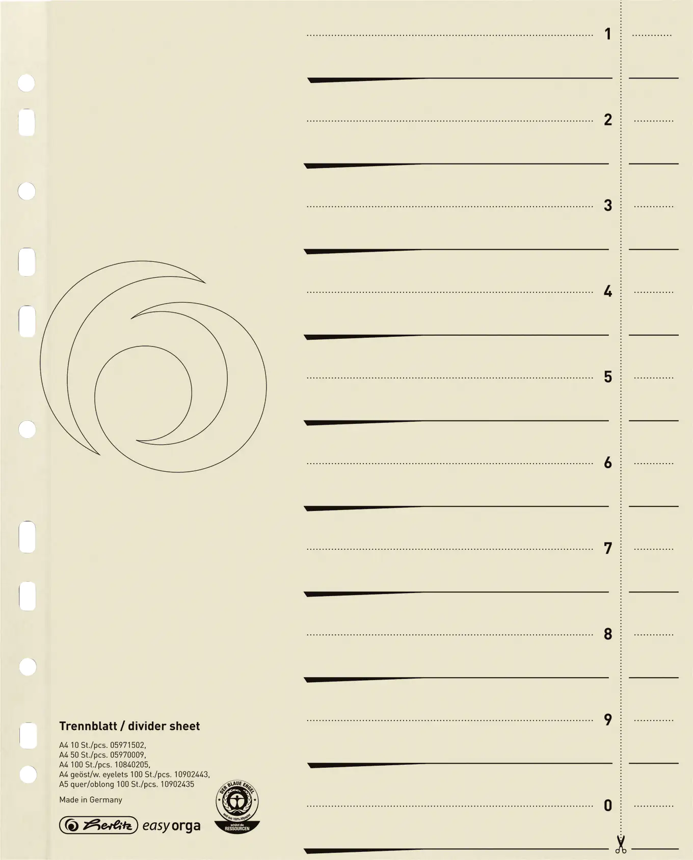 herlitz Trennblatt A4  10 Stück