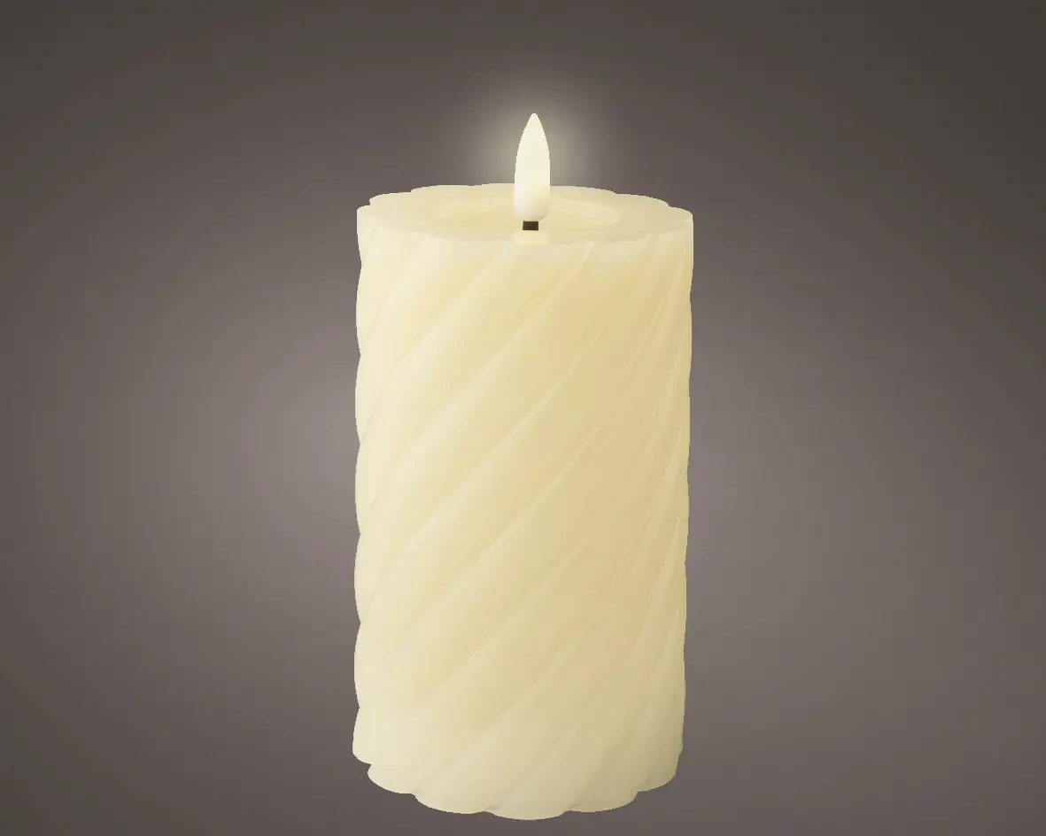 Kaemingk LED Kerze Wachs indoor creme Ø 7,5 x 14,8 cm