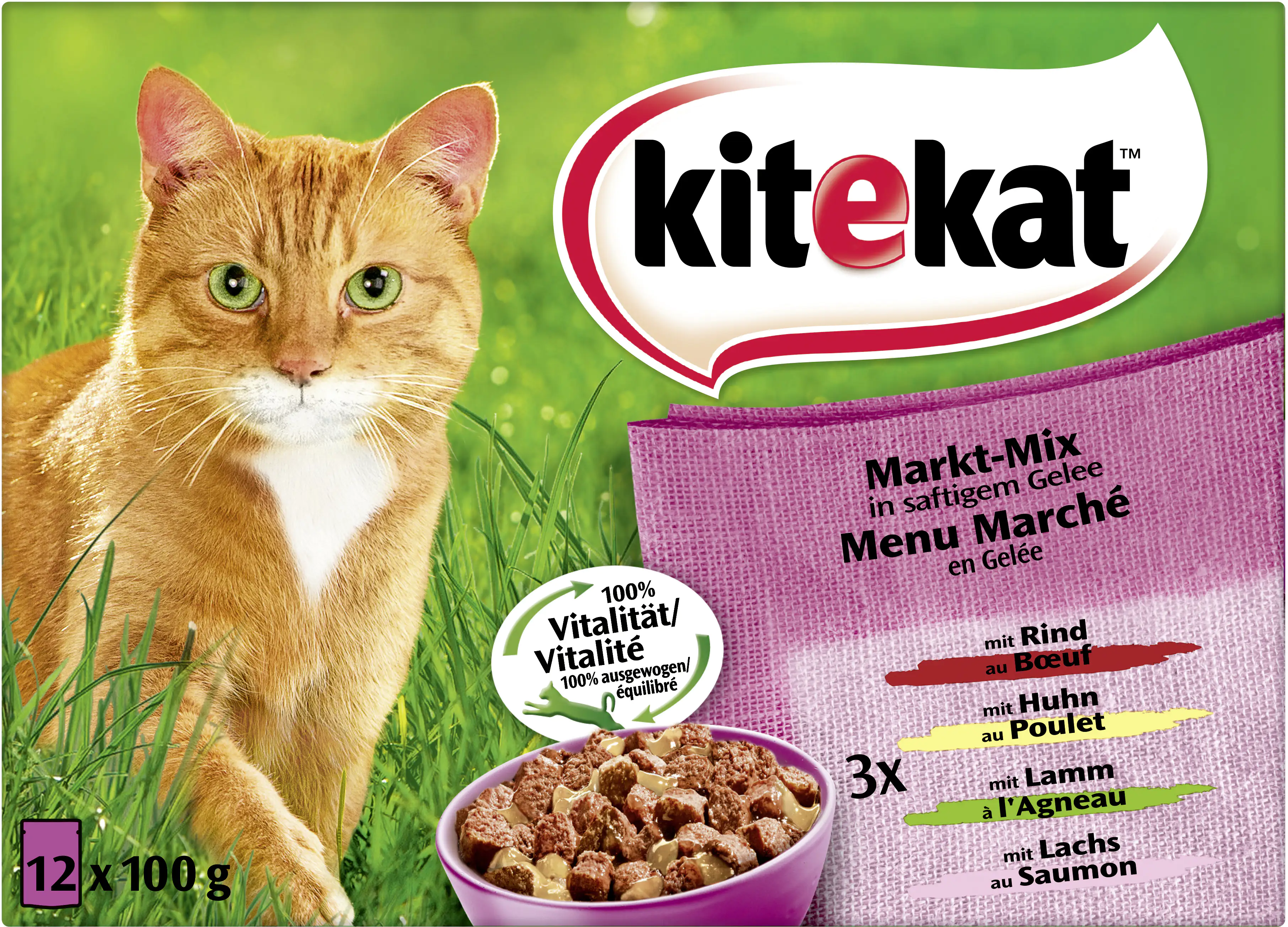 4008429023255_2970109 Kitekat Portionsbeutel Multipack Markt Mix in Gelee 12 x 100 g