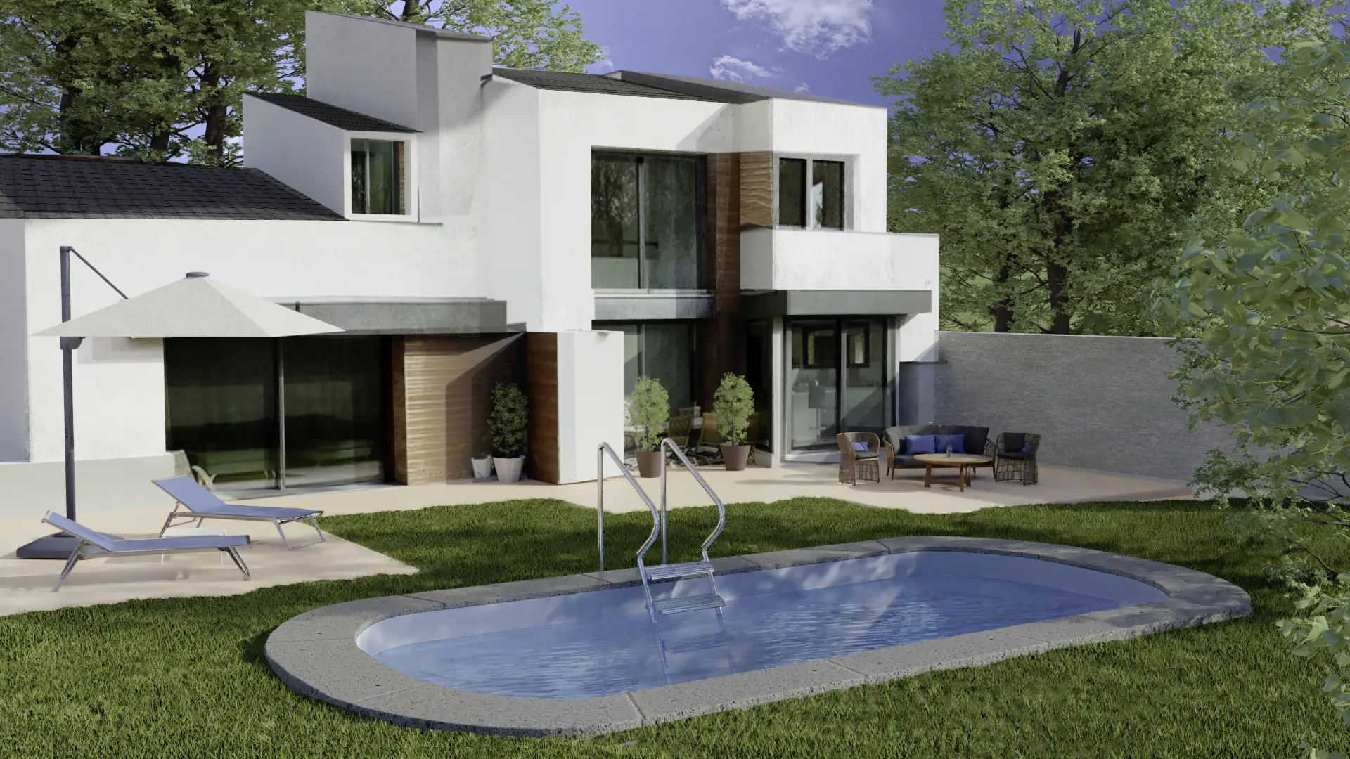 Gre Stahl-Einbaupool Moorea oval 600 x 320 x 150 cm