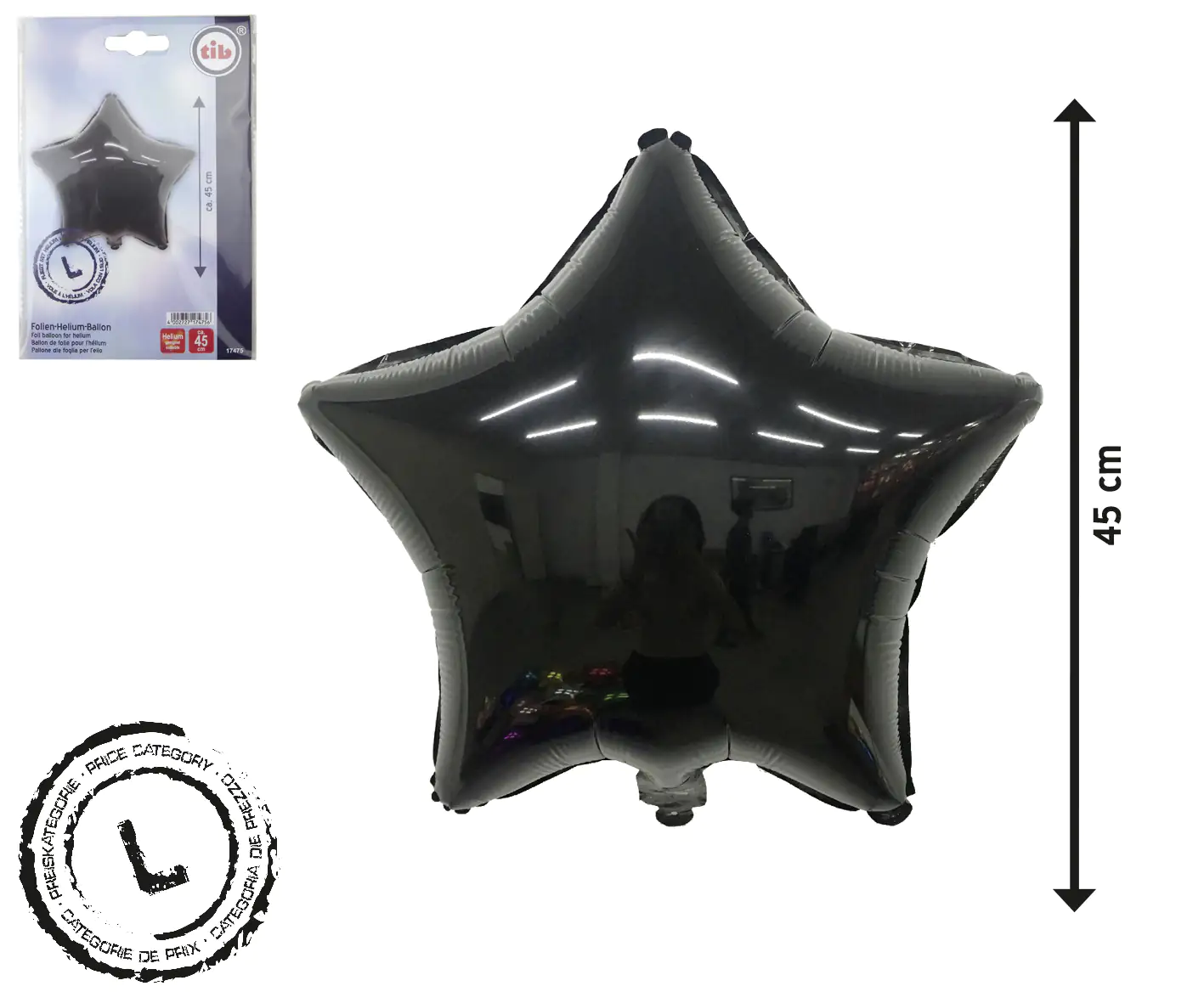 TIB Heyne Folienballon Stern schwarz 1 Stück TIB Heyne Folienballon Stern schwarz 1 Stück