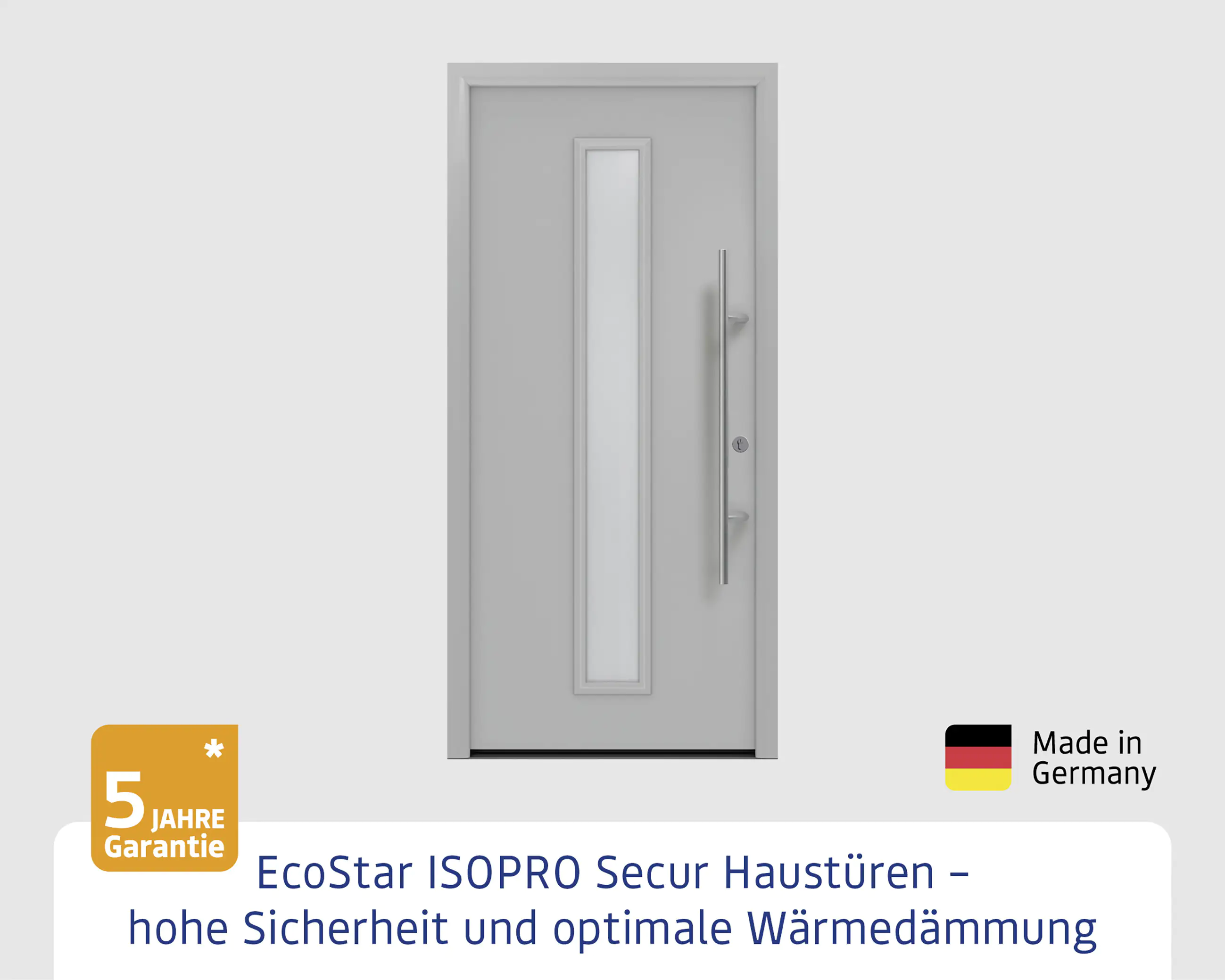 EcoStar Haustür ISOPRO Secur IPS 020 RC2 weißaluminium 110 x 210 cm EcoStar Haustür ISOPRO Secur IPS 020 RC2 weißaluminium 110 x 210 cm