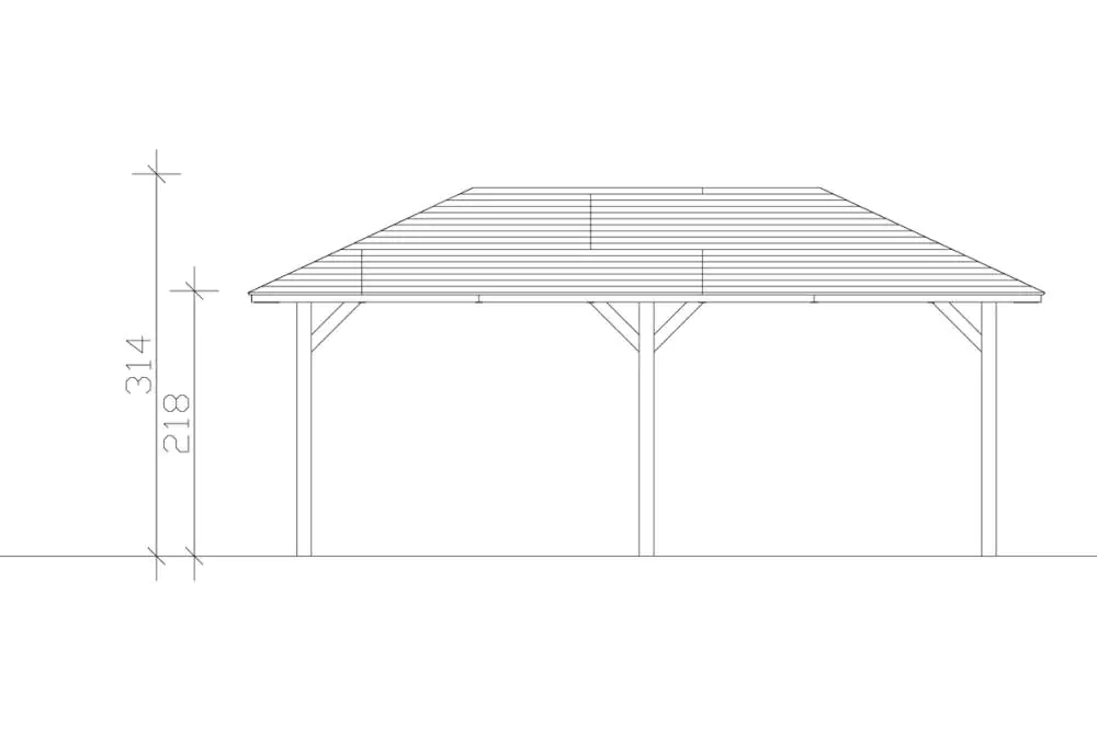 SKAN HOLZ Pavillon Orleans 1 Leimholz, lasiert in Nussbaum