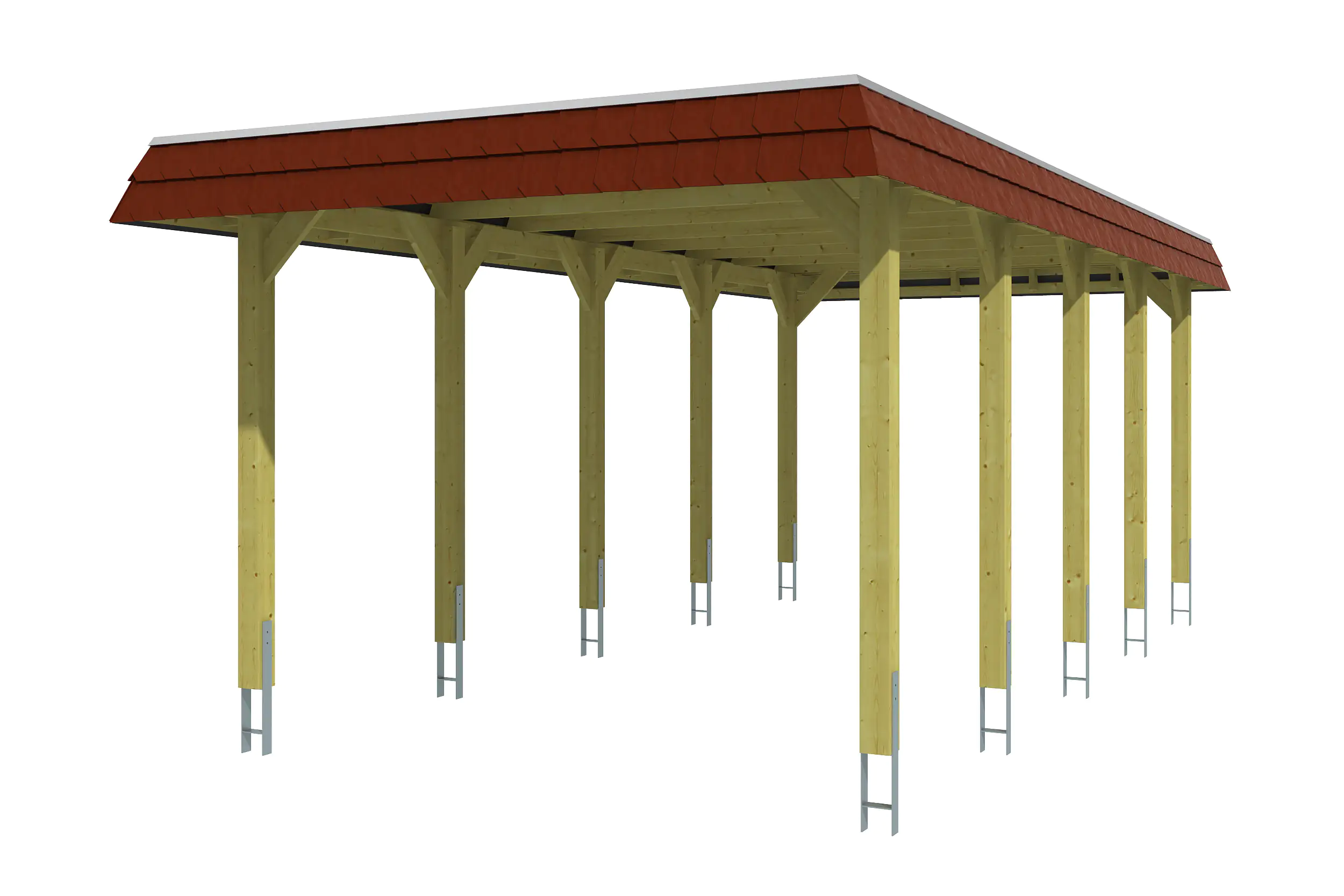 SKAN HOLZ Carport Spreewald 345 x 741 cm mit Aluminiumdach