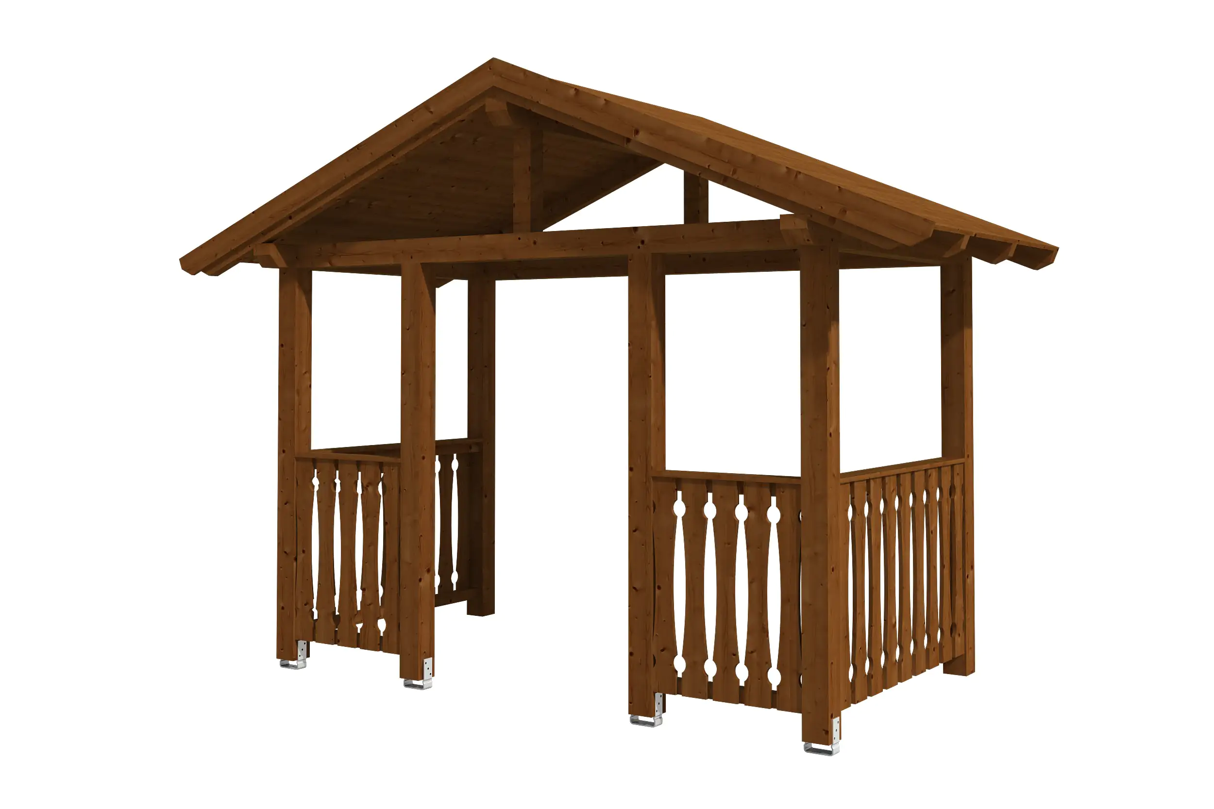 SKAN HOLZ Vordach Stralsund Typ 8 360 x 187 cm, lasiert in Nussbaum