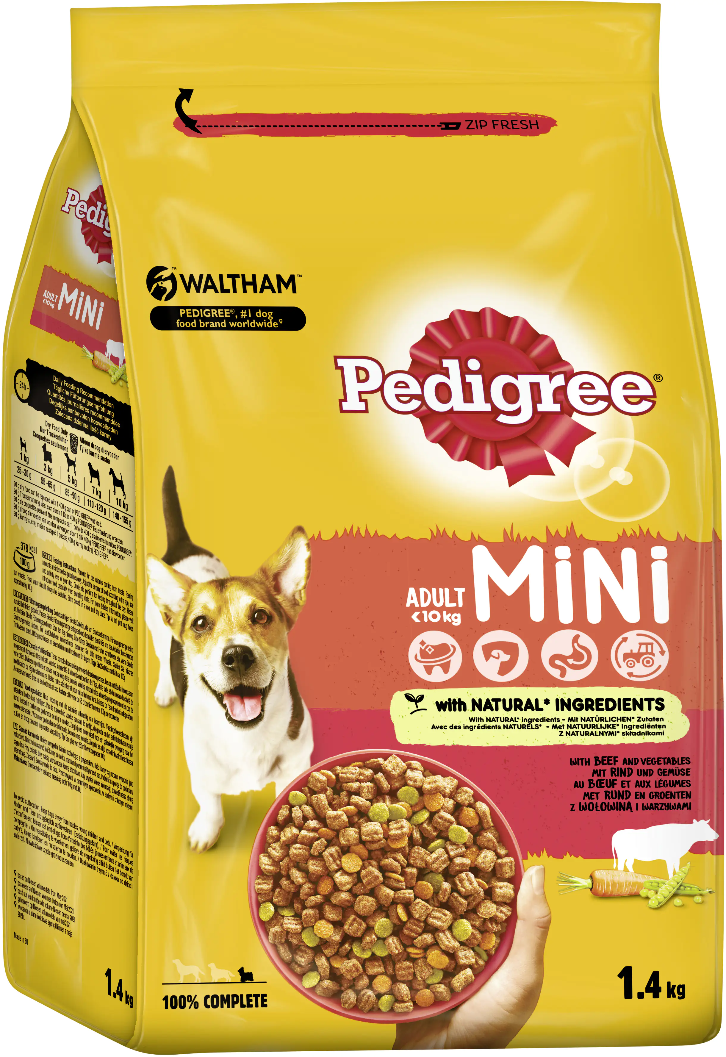 Pedigree Vital Protection Hundetrockenfutter Adult Mini 1,4 kg Rind & Gemüse 