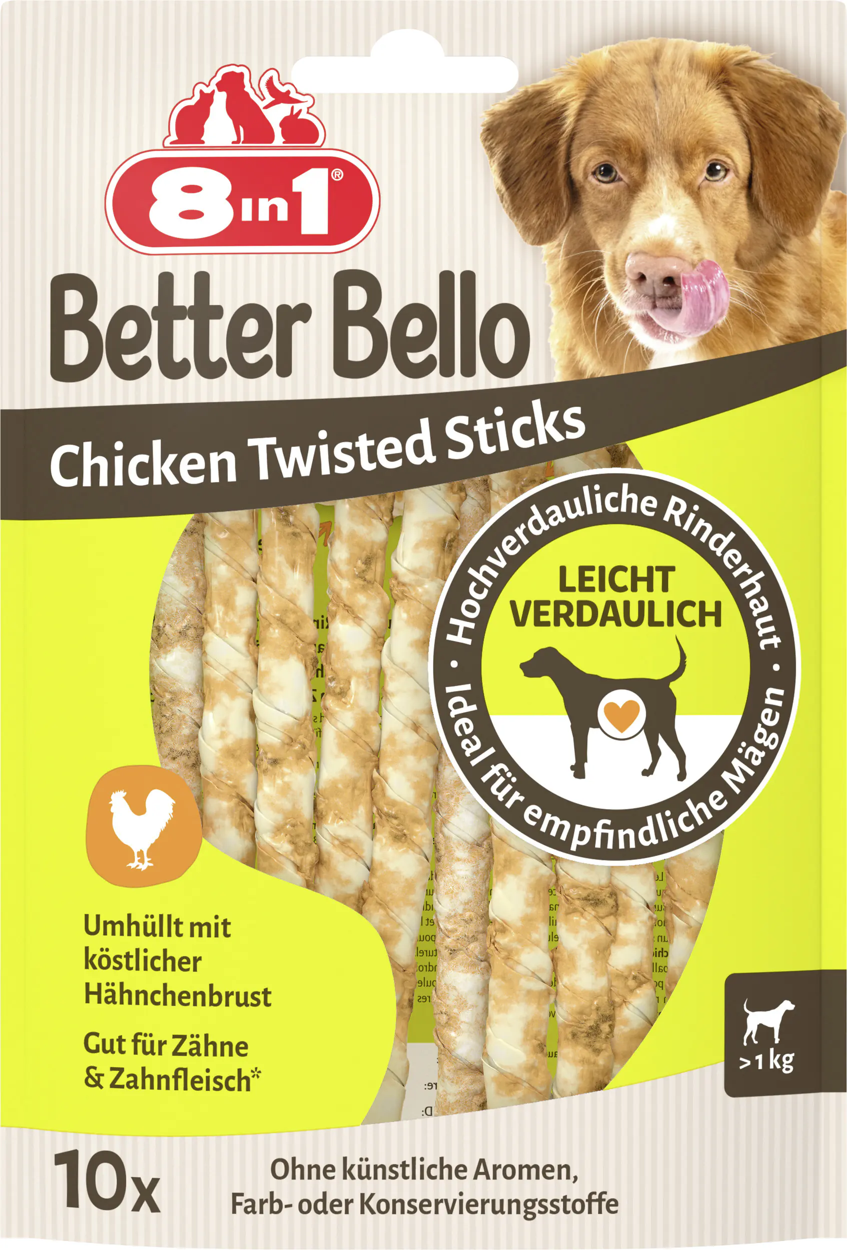 8in1 Hundeleckerli Better Bello Chicken Twisted Sticks 60 g 