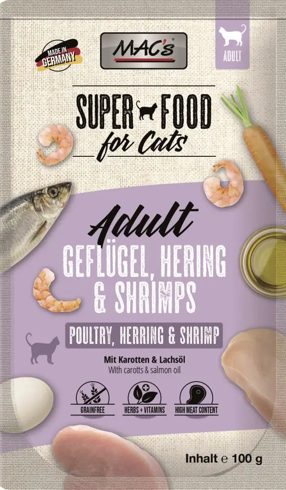 Macs Cat Geflügel, Hering & Shrimps 100 g