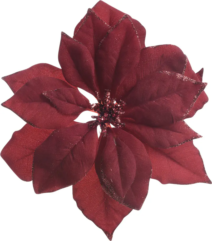 Kaemingk Weihnachtsstern auf Klipp bordeaux