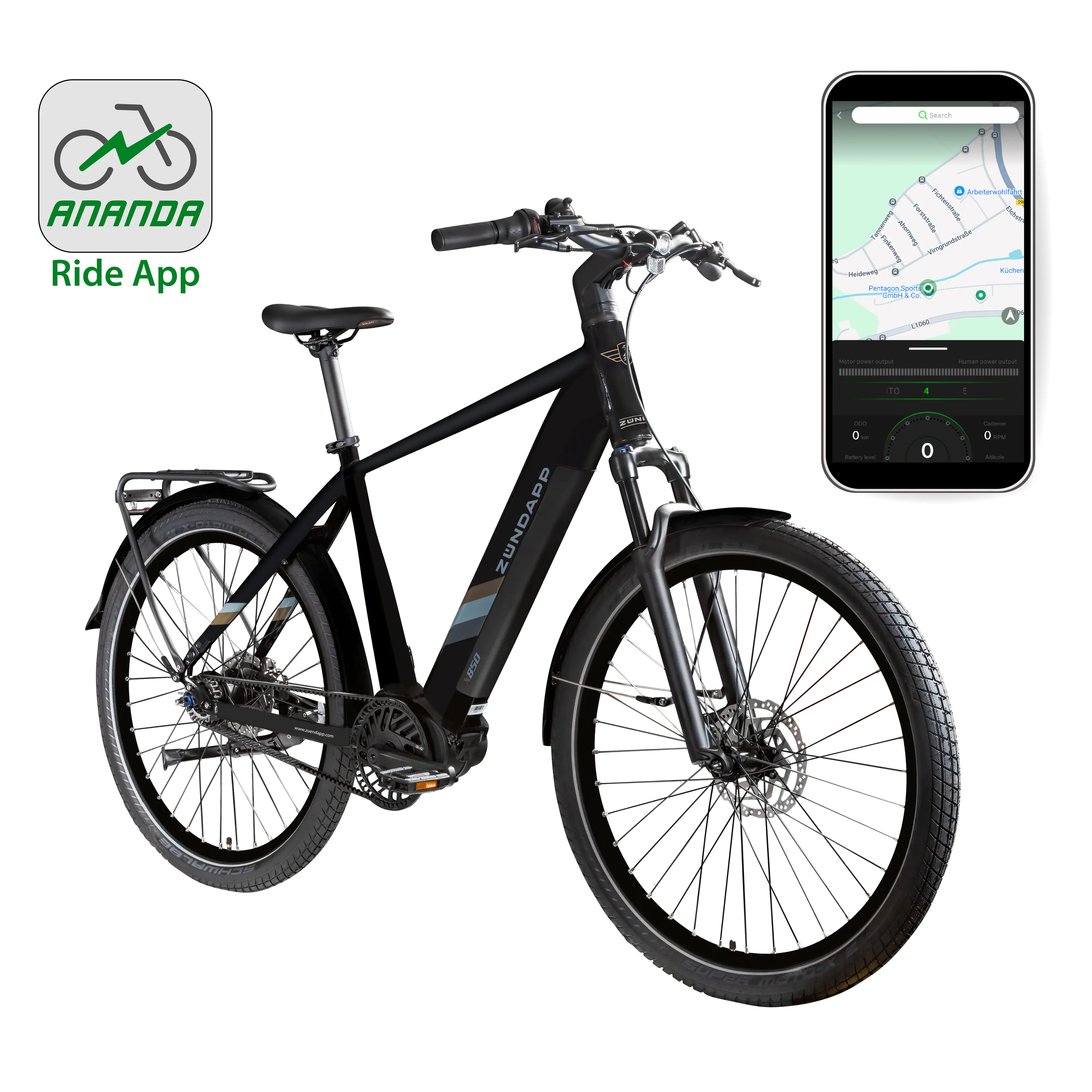 Zündapp E-Bike Trekking X850 Diamantrahmen 27,5 Zoll 7-Gang 550 Wh schwarz  Zündapp E-Bike Trekking X850 Diamantrahmen 27,5 Zoll 7-Gang 550 Wh schwarz