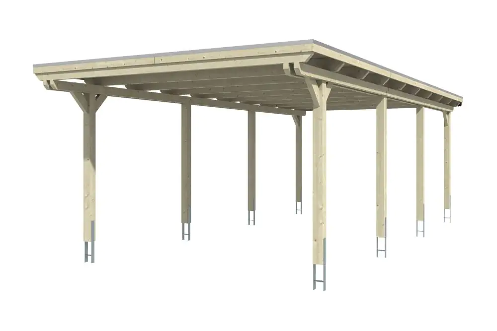 SKAN HOLZ Carport Emsland 404 x 846 cm mit Aluminiumdach