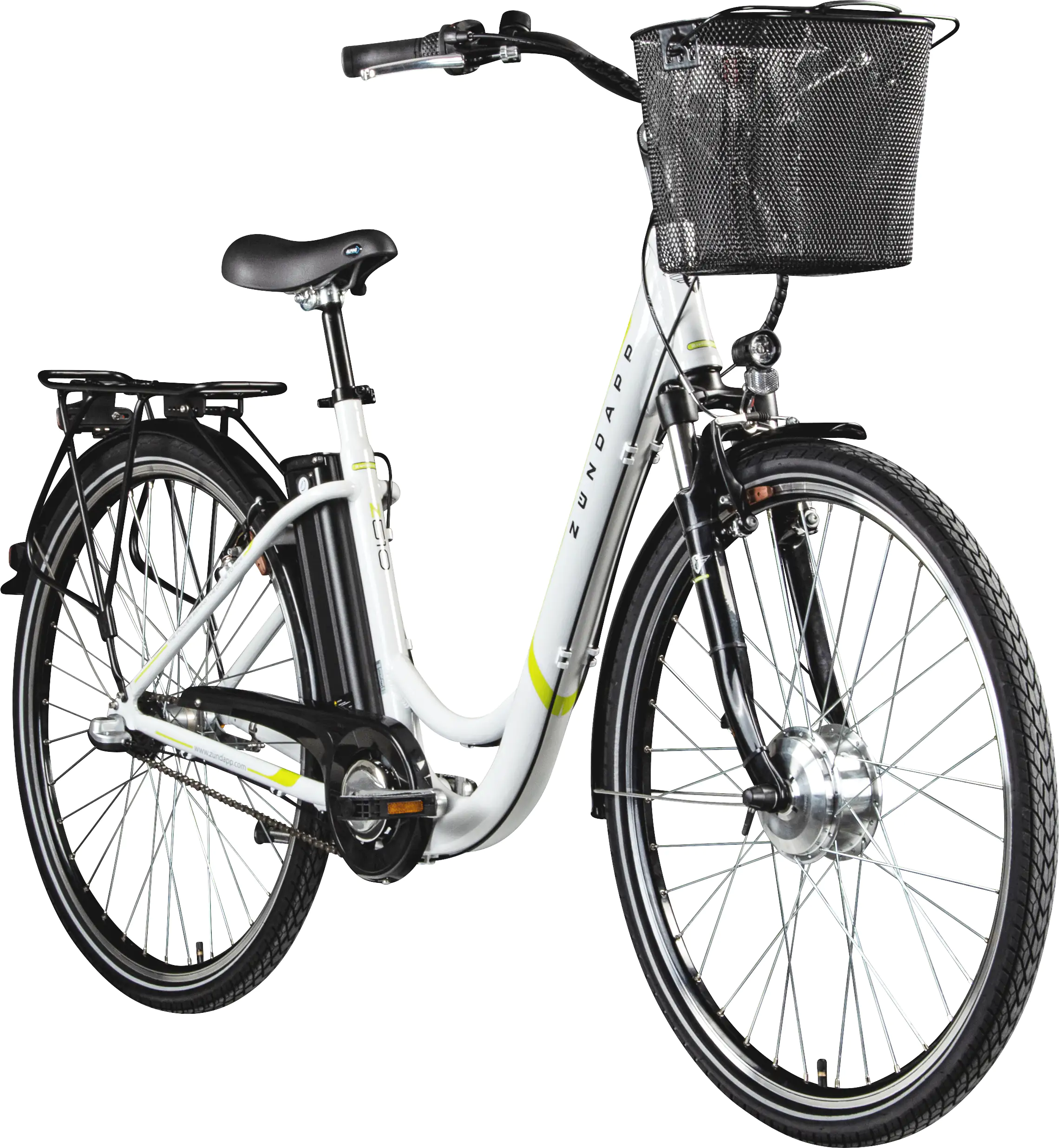 Zündapp E-Bike City Z510 700c 28 Zoll 3-Gang 374 Wh weiß grün