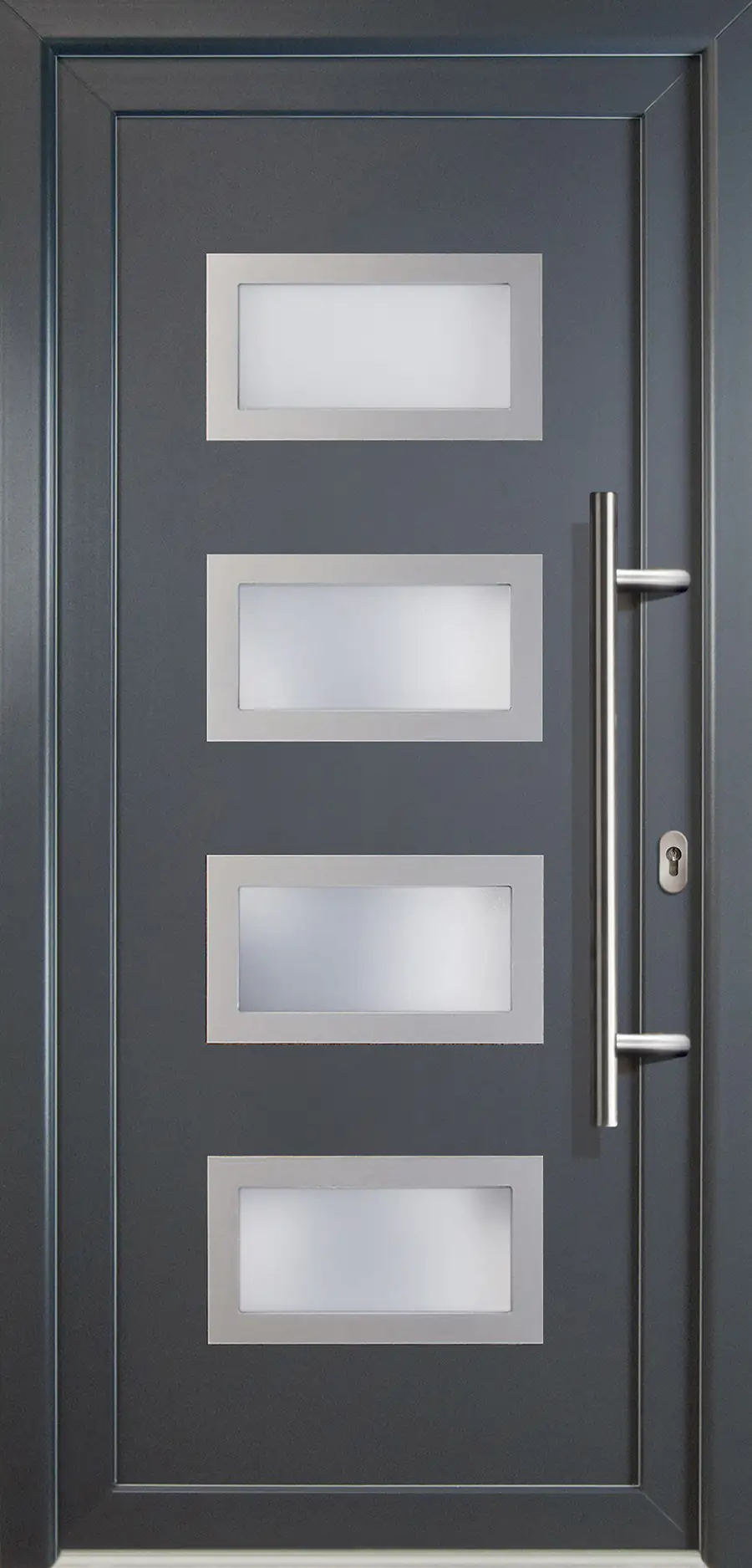 4060691162193 Meeth Haustür Signum Exclusiv PVC Modell 92 88 x 200 cm, DIN rechts, weiß/titan