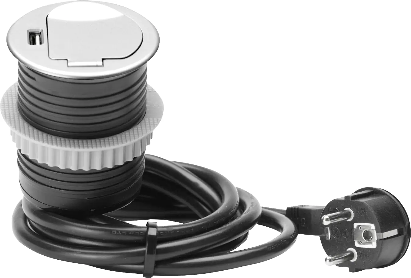 4008153010538 Unitec Einbausteckdosenleiste 1-Fach 1,5m mit USB, H05VV-F3 G1,5 mm