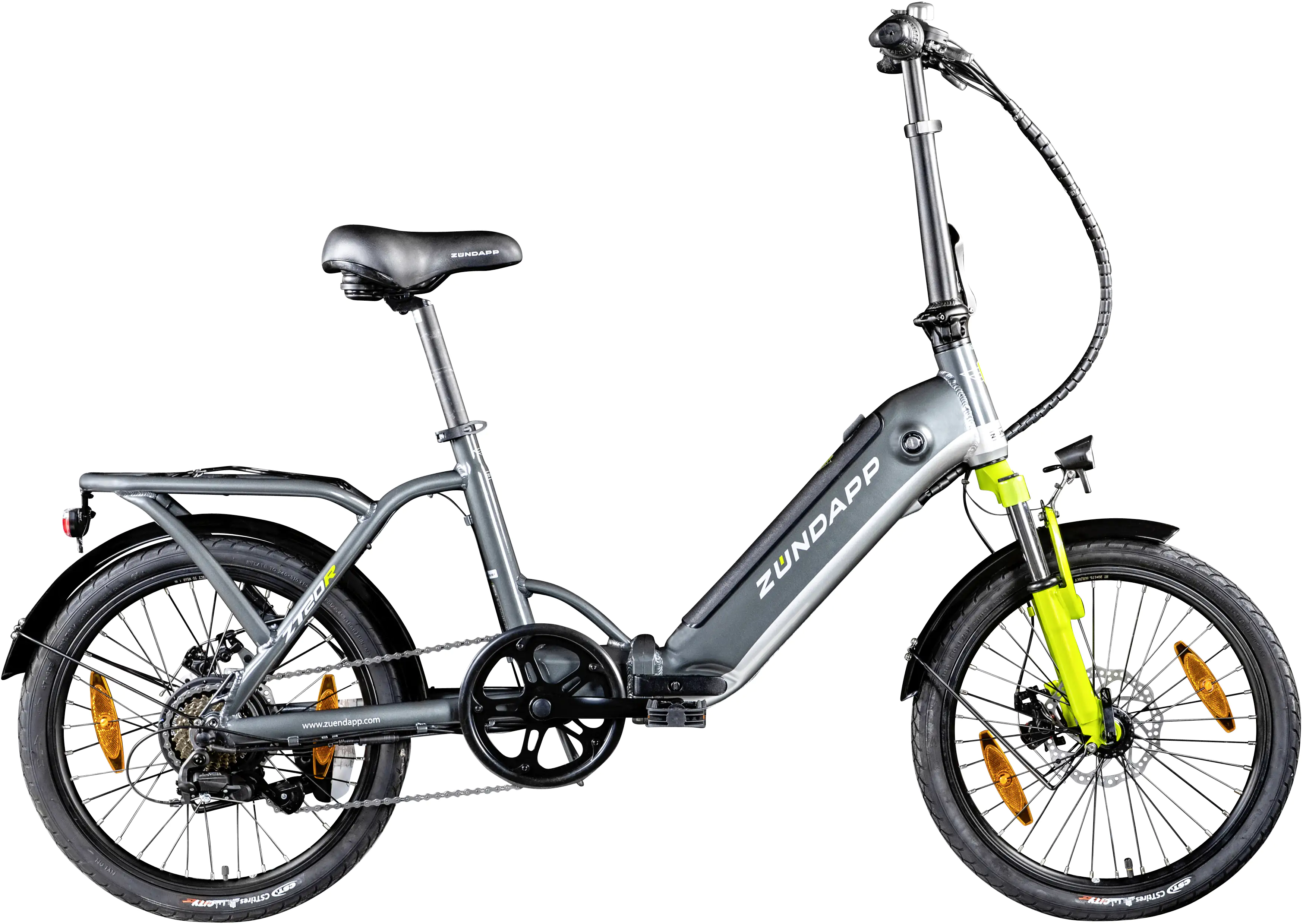 Zündapp E-Bike Faltrad ZT20R 20 Zoll RH 35cm 6-Gang 468 Wh grau grün