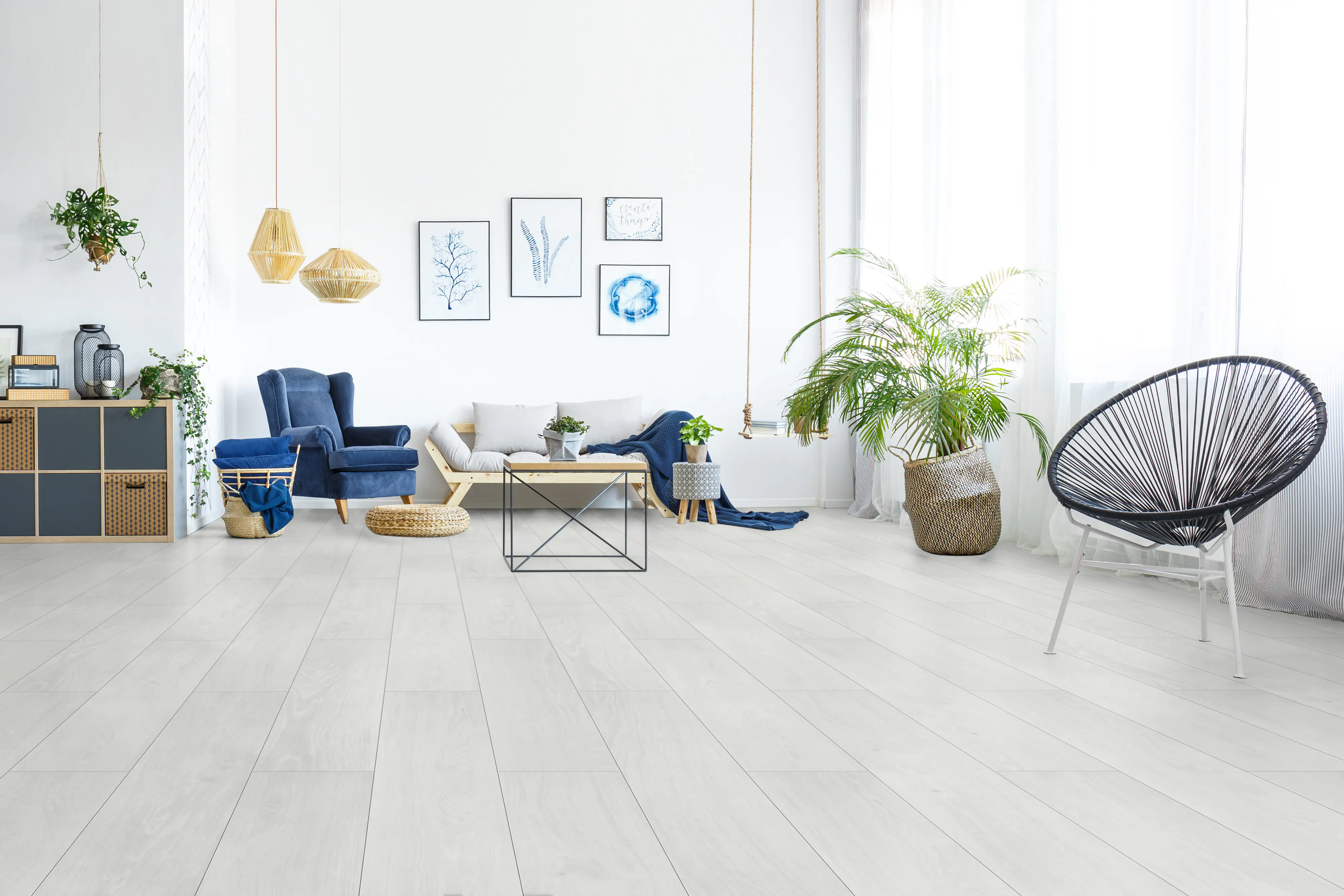 Classen Laminat Megaloc Aquaprotect 128,5 x 19,2 cm 8 mm Oak white creme