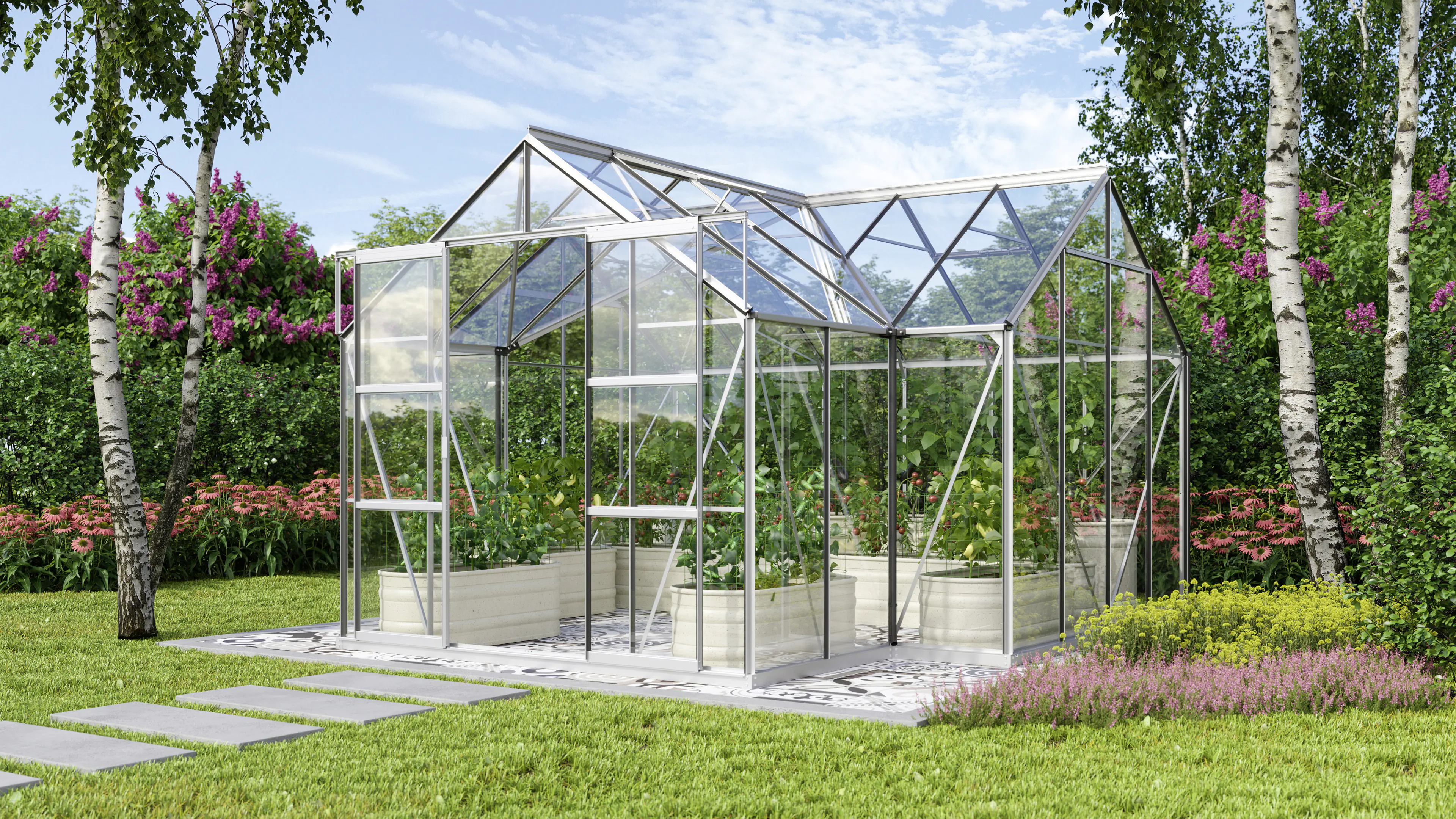 Vitavia Gewächshaus Sirona 13000 381 x 381 cm 3 mm Sicherheitsglas