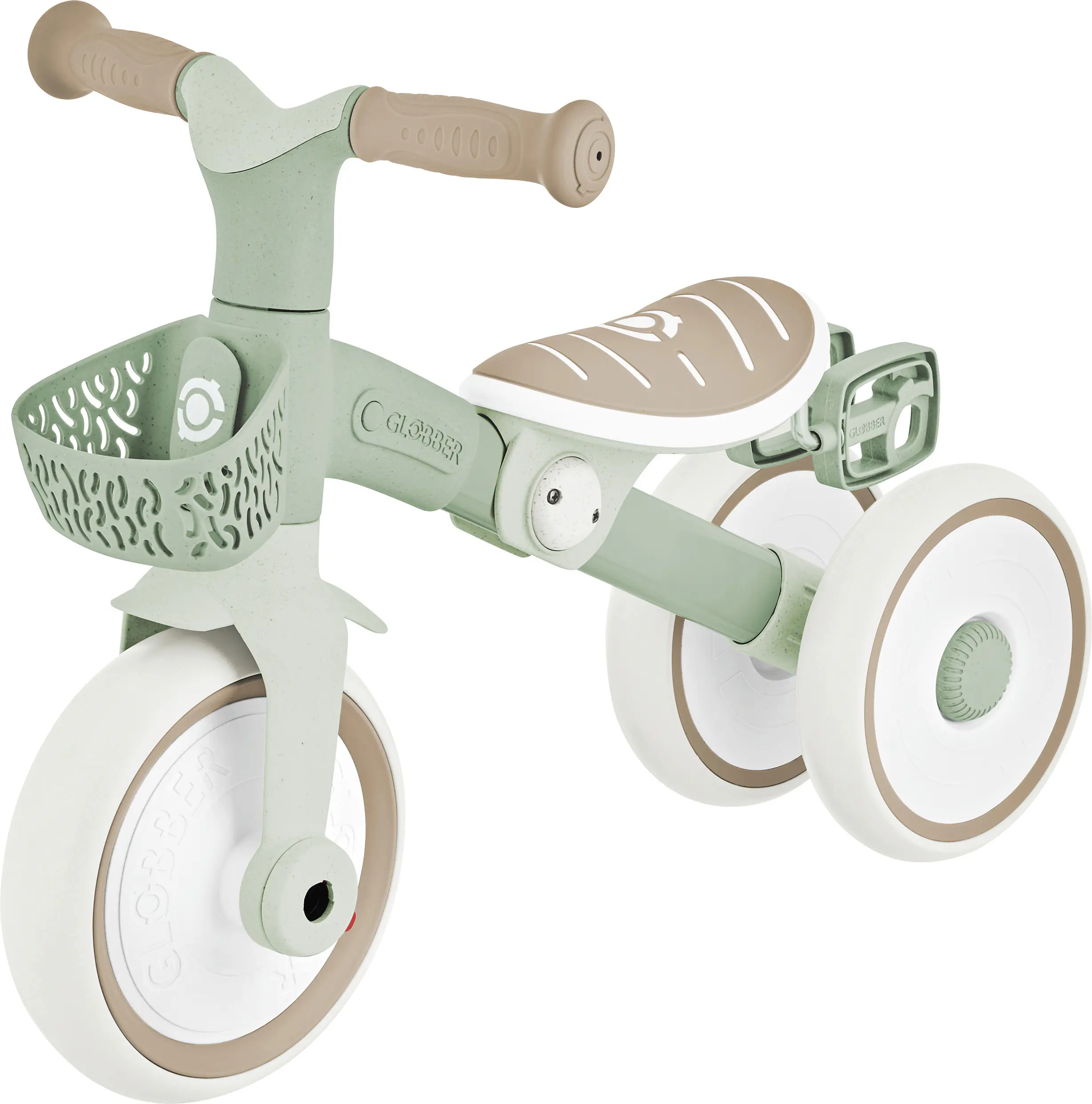 Globber Dreirad für Kinder Learning Trike 2-in-1 Plus Eco salbeigrün