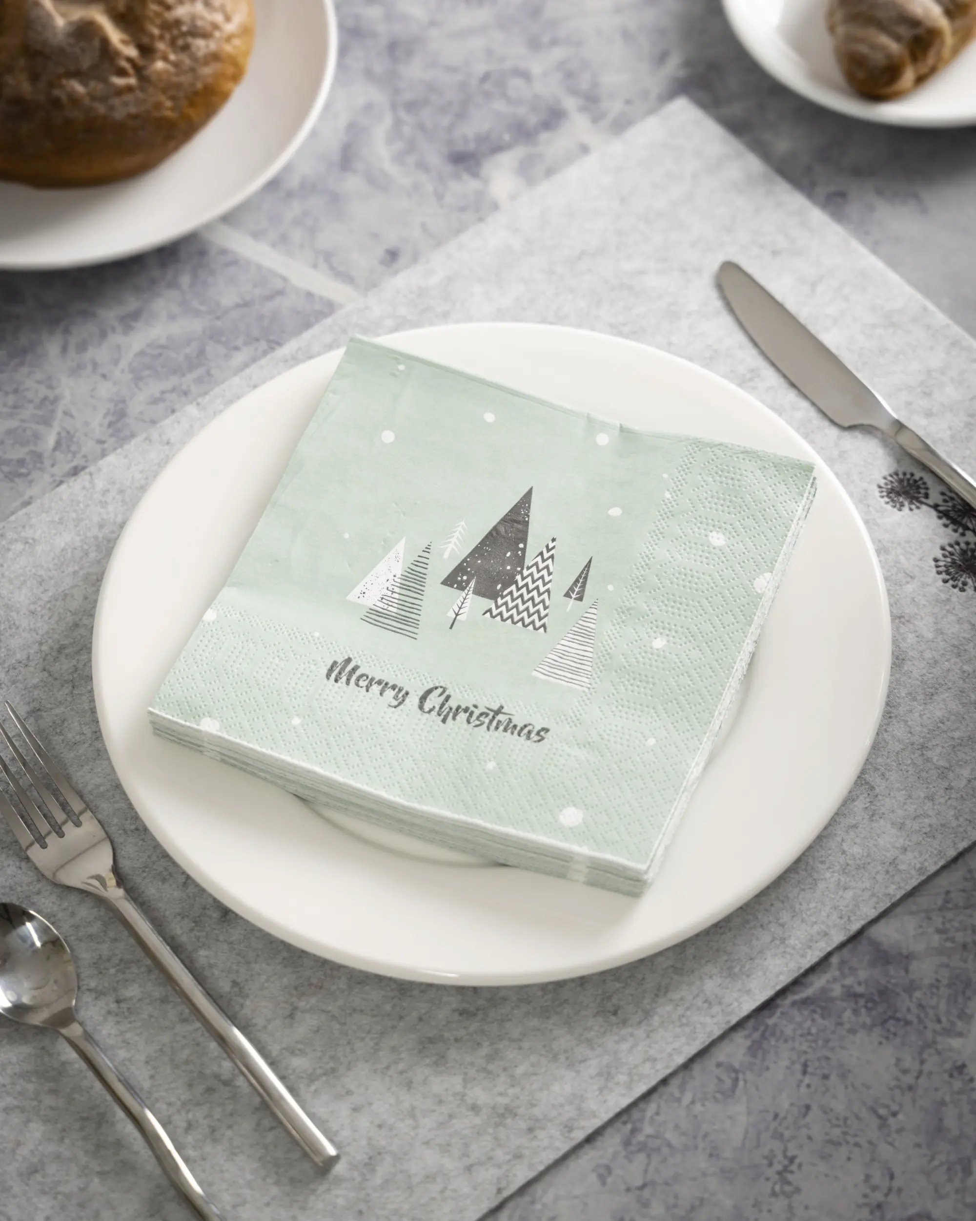 Eglo Servietten Merry Christmas Bäume grün 16,5 x 16,5 cm - 20er Pack