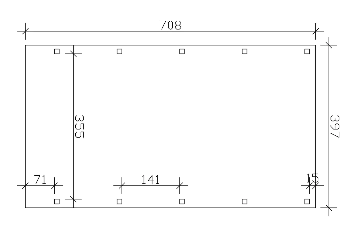 SKAN HOLZ Carport Friesland 397 x 708 cm mit EPDM-Dach