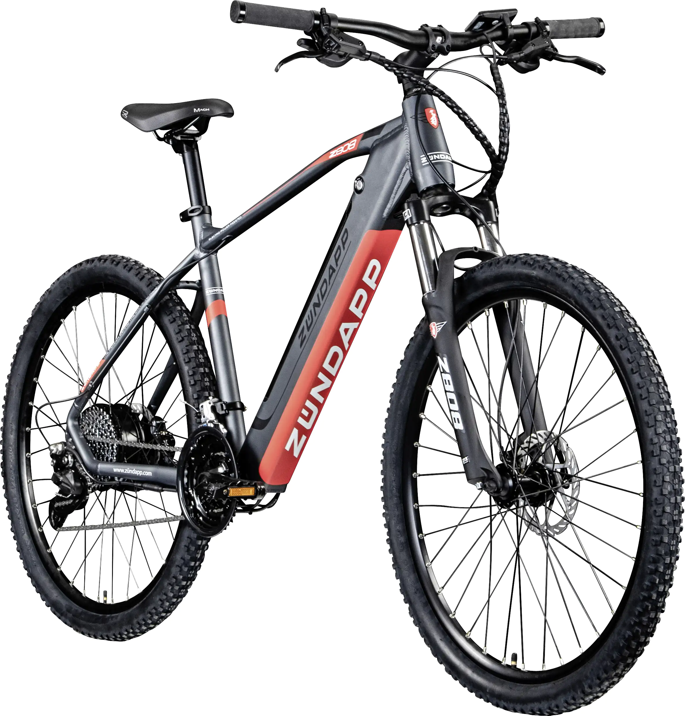 Zündapp E-Bike MTB Z808 Herren 27,5 Zoll RH 48cm 27-Gang 504 Wh schwarz rot