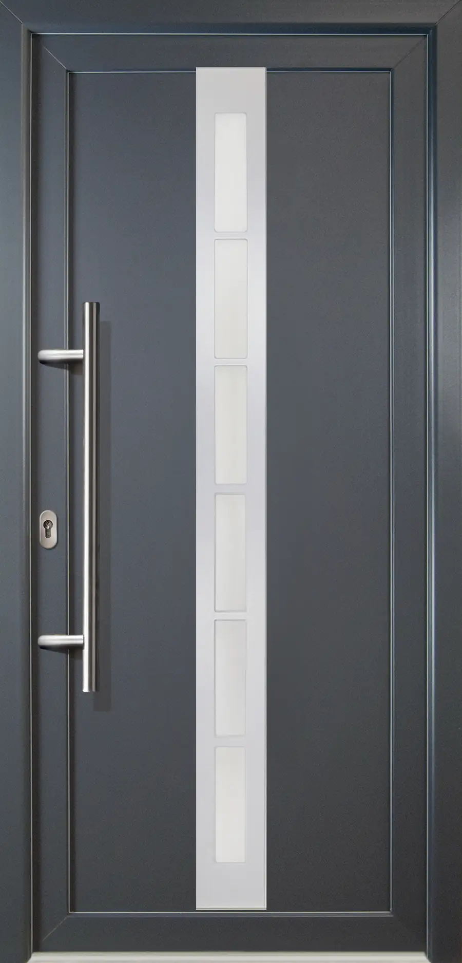 4060691166757 Meeth Haustür Signum Aluminium Modell 38 98 x 208 cm DIN links weiß/titan