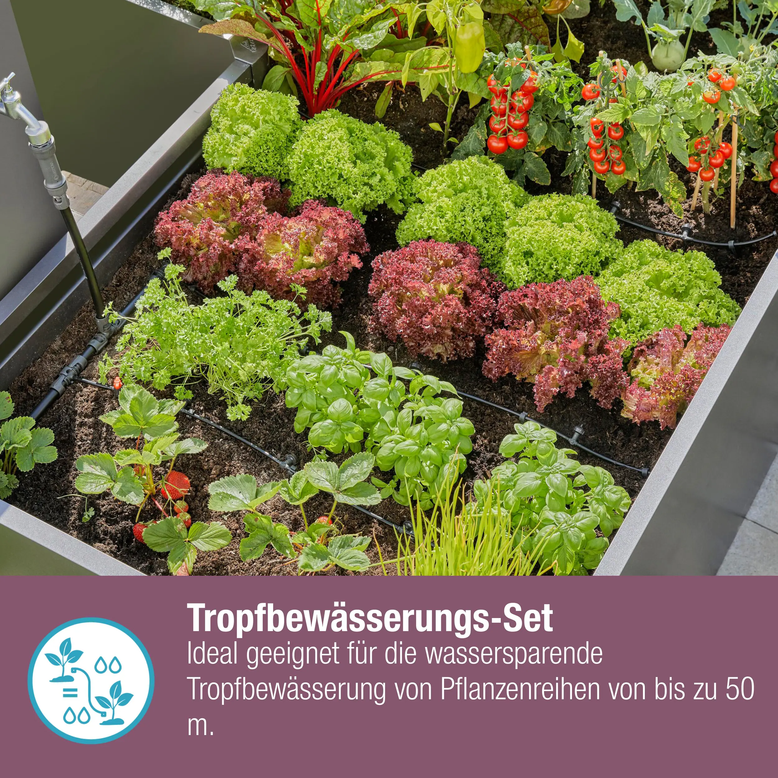 Gardena Tropfbewässerung Set Hecke/Sträucher 50 m
