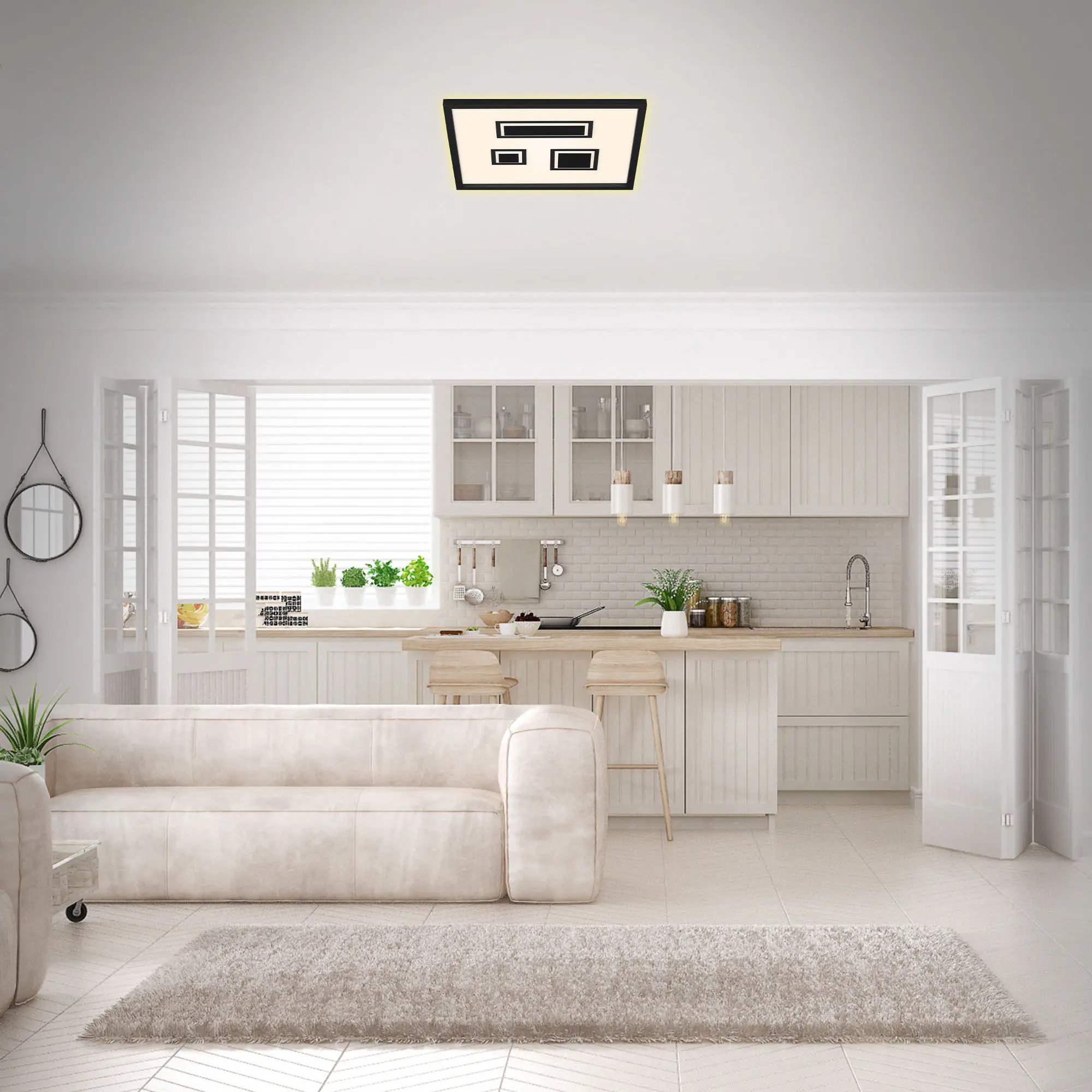 Briloner LED Panel Pac schwarz-weiß 42,3 x 42,3 cm mit Backlight warmweiß