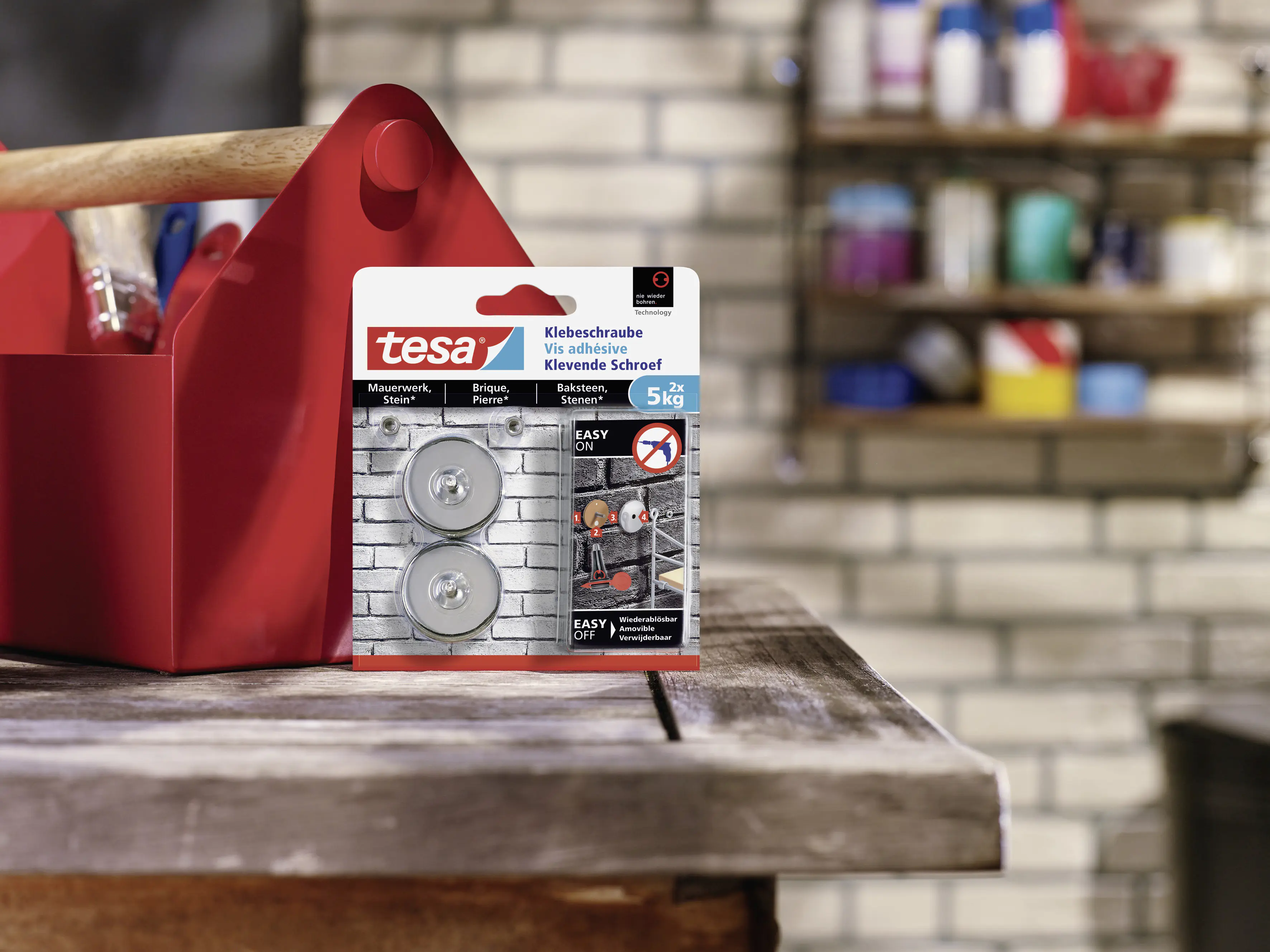 tesa Klebeschraube Traglast 5 kg, 2 Stück tesa Klebeschraube Traglast 5 kg, 2 Stück