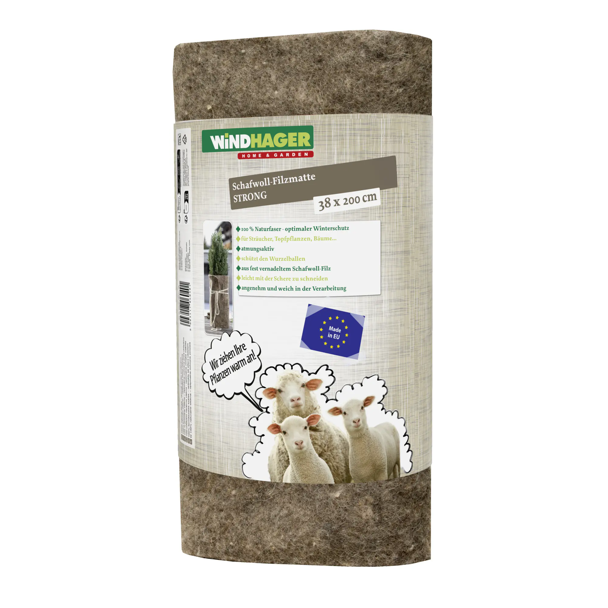 Windhager Schafwoll-Filzmatte grau 2 x 0,5 m