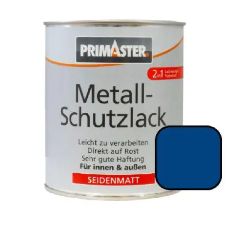 Primaster Metall-Schutzlack RAL 5010 750 ml enzianblau seidenmatt