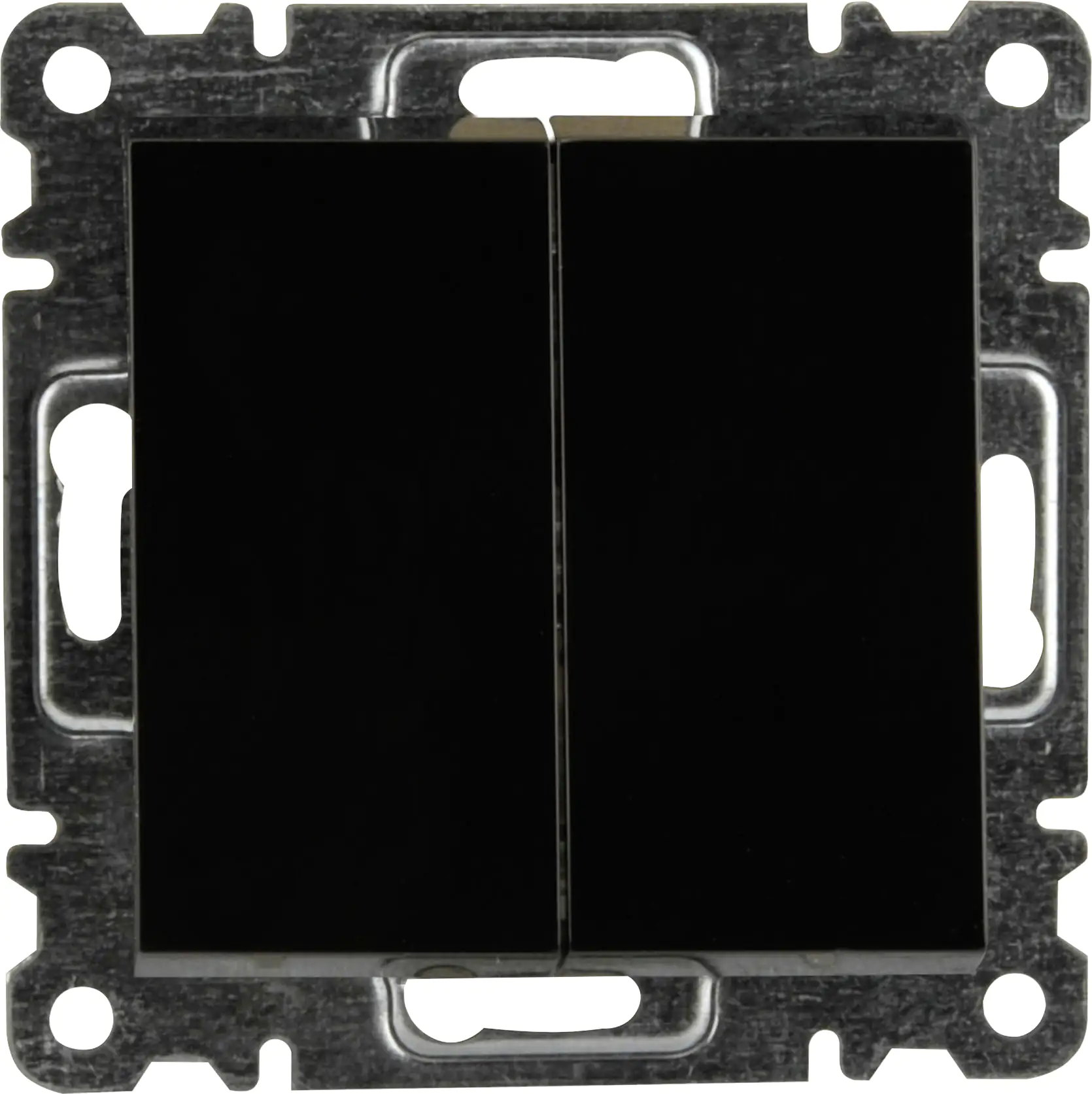 Unitec Doppel-Wechselschalter schwarz schwarz, Serie Karea Unitec Doppel-Wechselschalter schwarz schwarz, Serie Karea